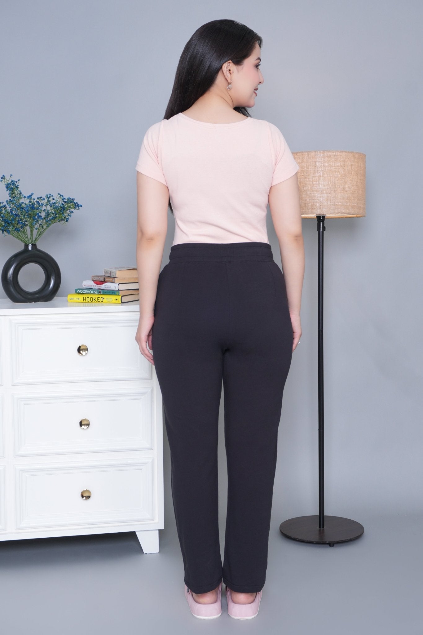 Black all day home pants with extra comfort. [100% USA HQ Cotton Lycra] - All day home pant