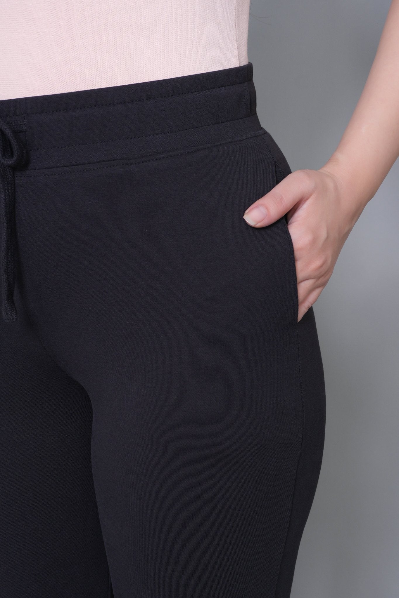 Black all day home pants with extra comfort. [100% USA HQ Cotton Lycra] - All day home pant