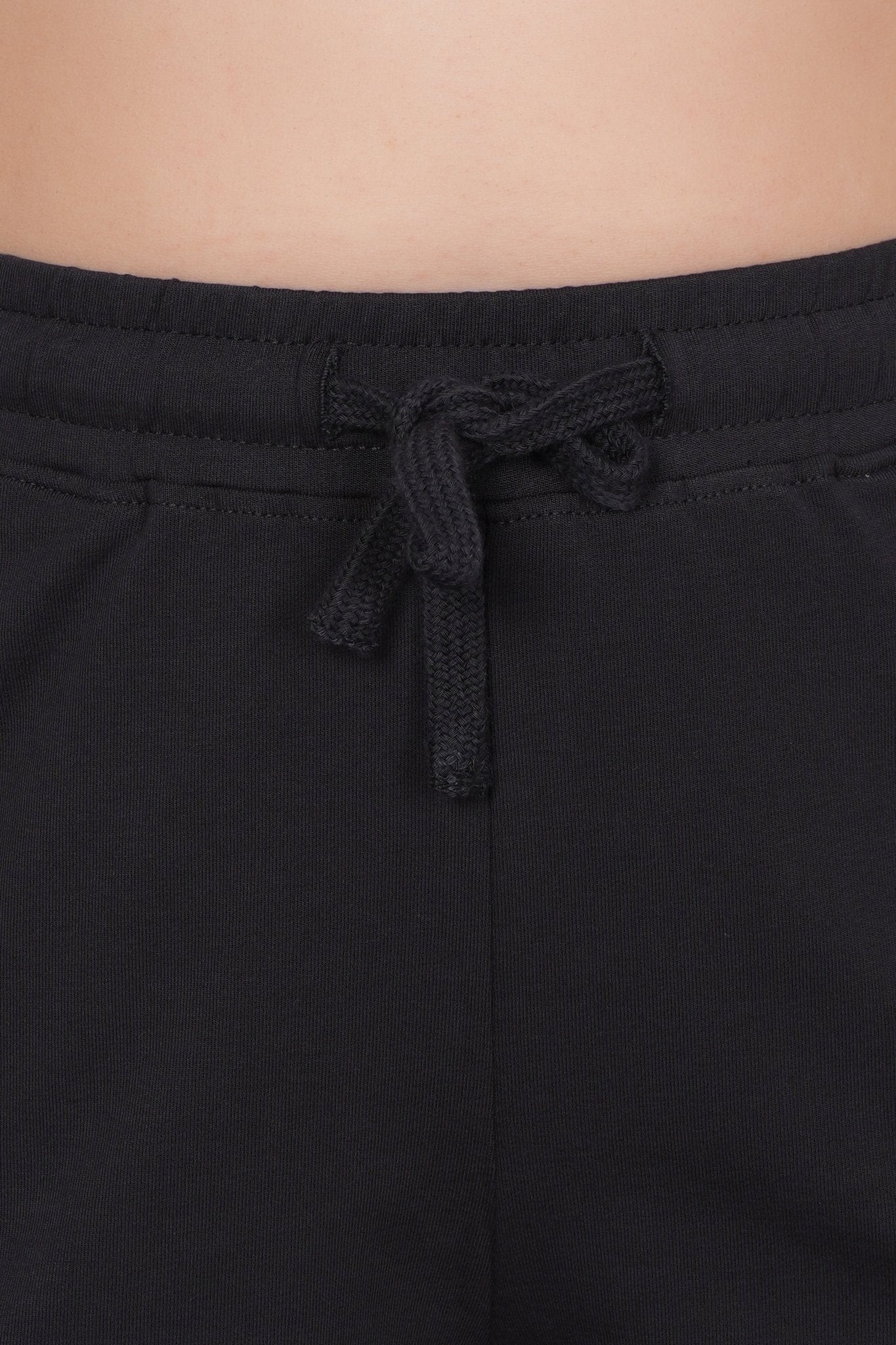 Black all day home shorts with extra comfort. [100% USA HQ Cotton Lycra] - All day home shorts