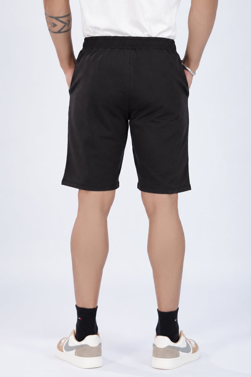 Black all day shorts with extra comfort. [100% Cotton Lycra] -All day home shorts
