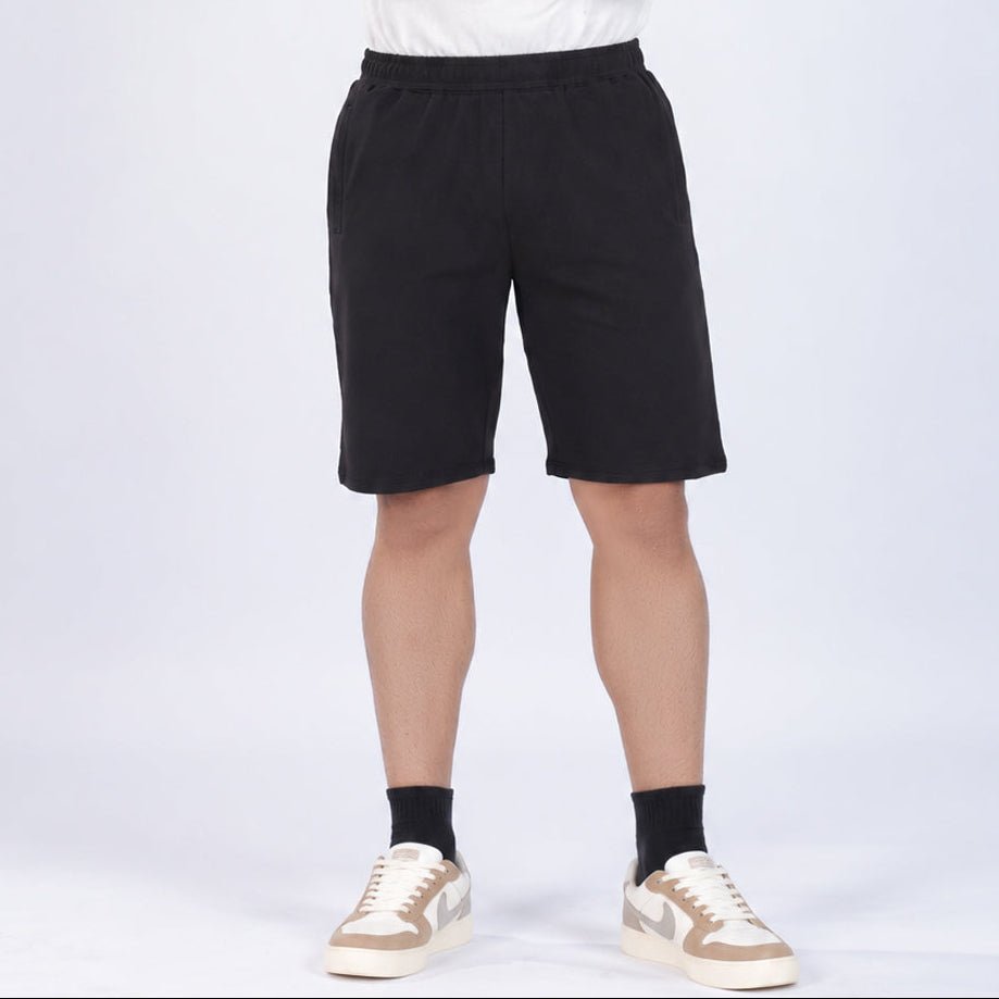 Black all day shorts with extra comfort. [100% Cotton Lycra] -All day home shorts