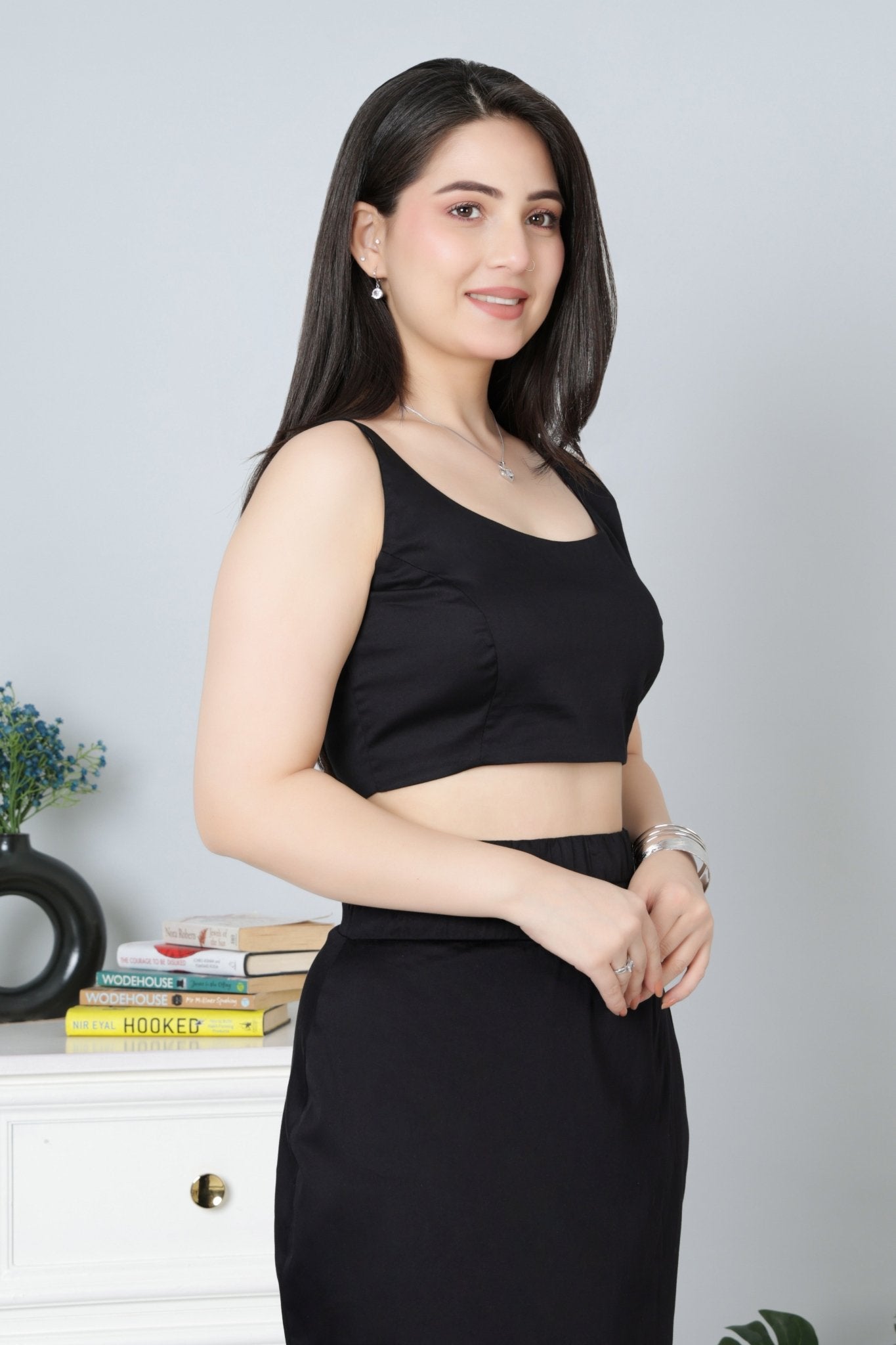 Black blouse made from premium cotton - Blouse