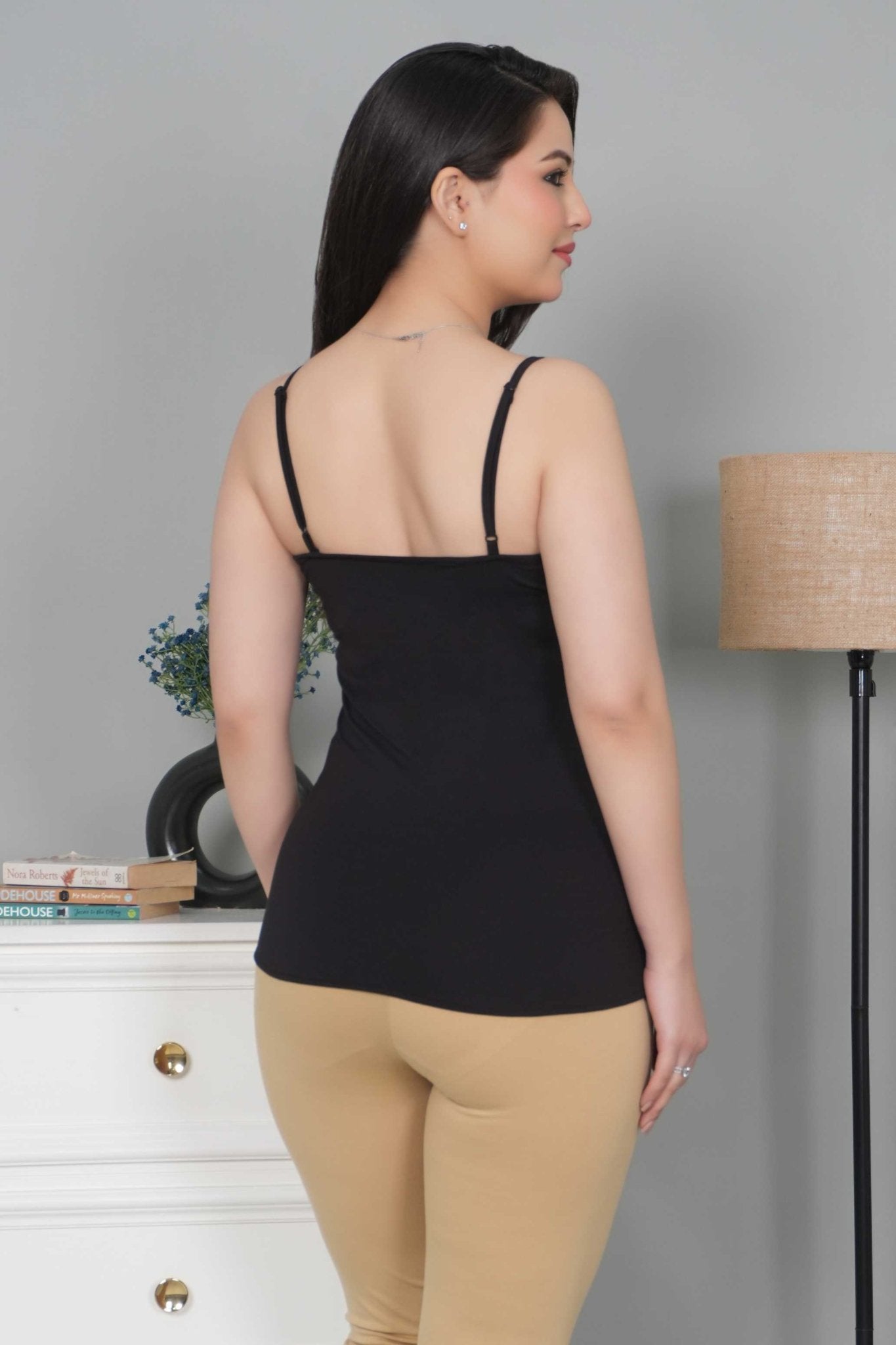Black Cotton Camisole [100% Cotton spandex] - Cotton camisole