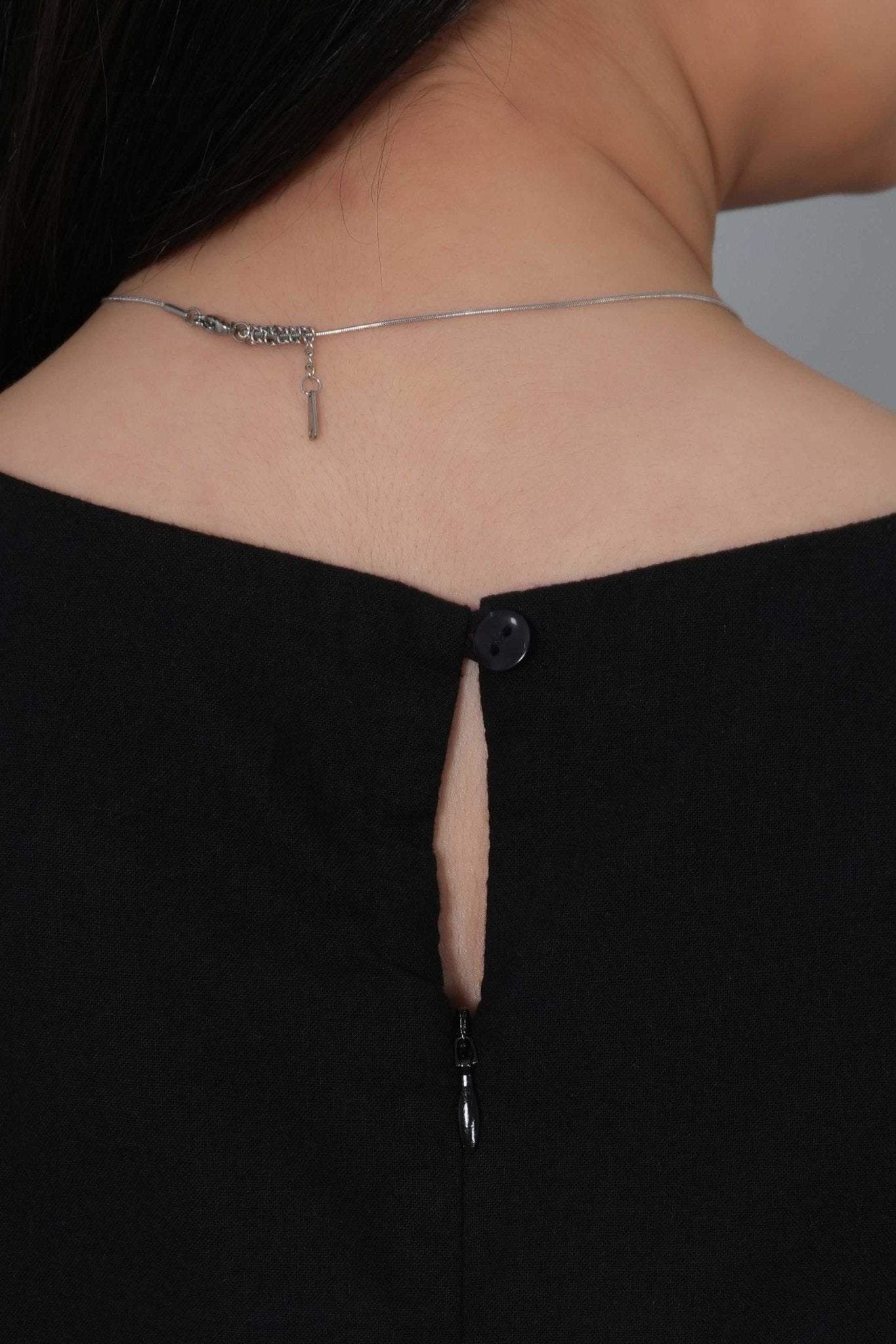 Black cotton midi dress [100% pure cotton] - Cotton midi dress