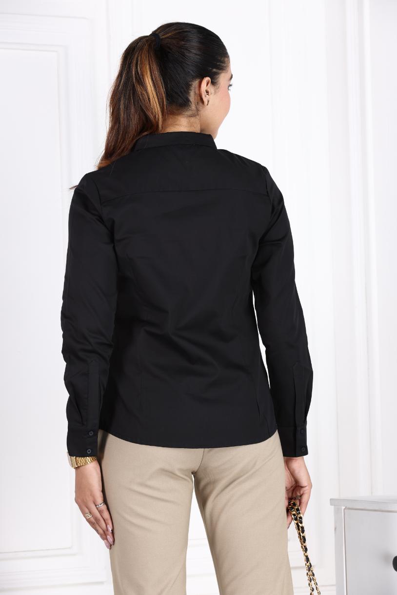 Black Cotton Shirt - Cotton shirt