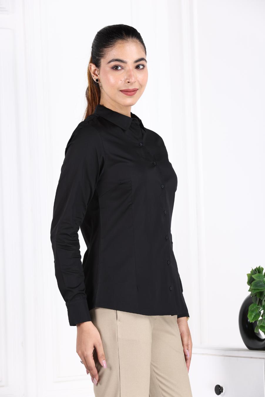 Black Cotton Shirt - Cotton shirt