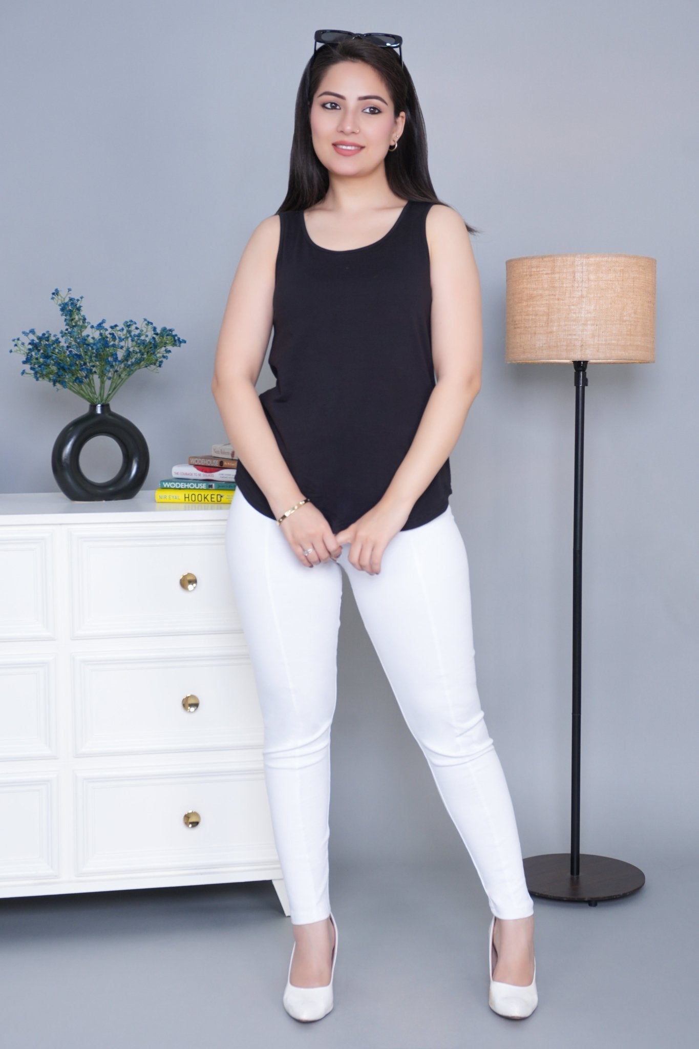 Black Cotton vest [100% Cotton spandex] - Cotton vest