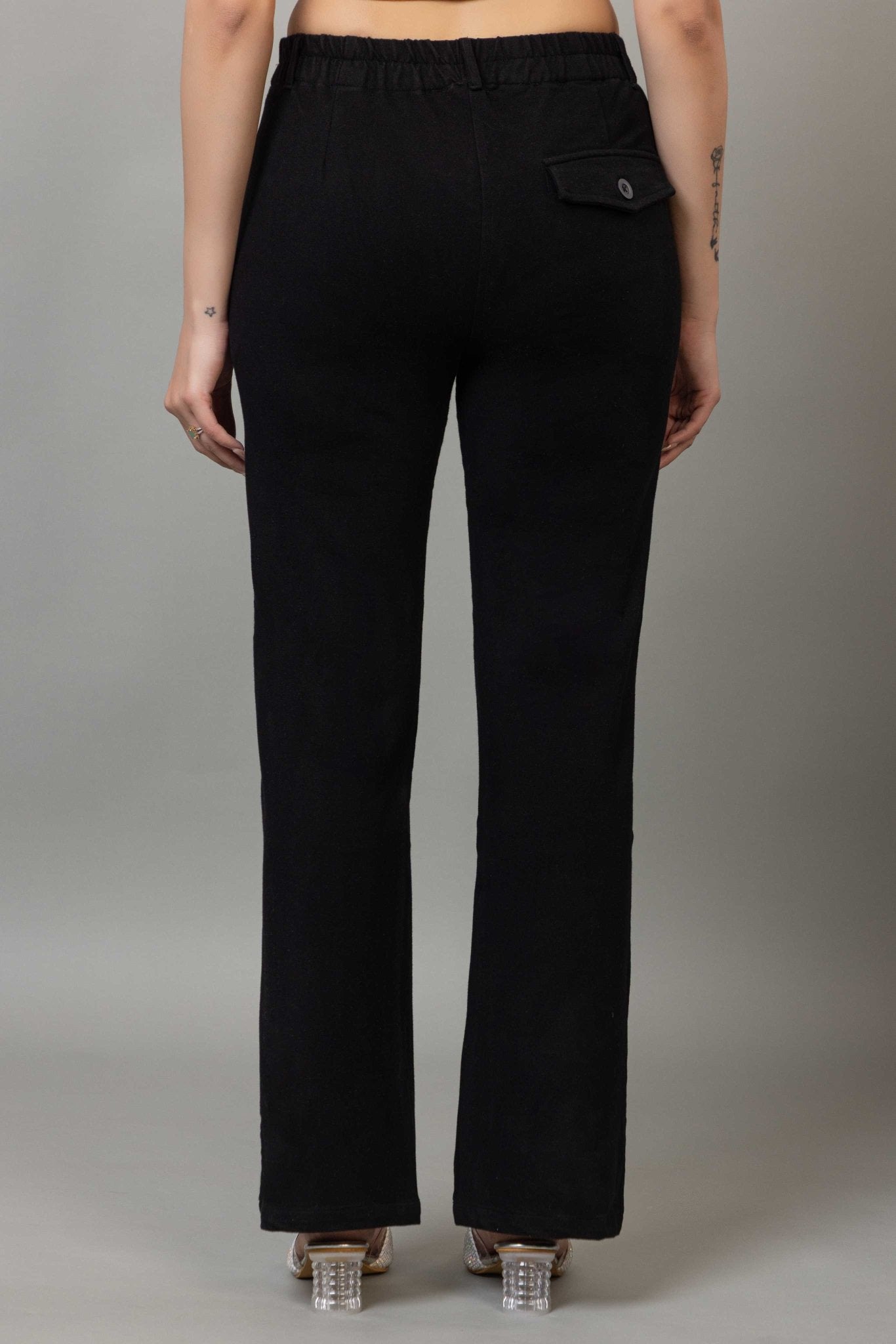 Black denim bootcut flare pant - Denim bootcut flare pants