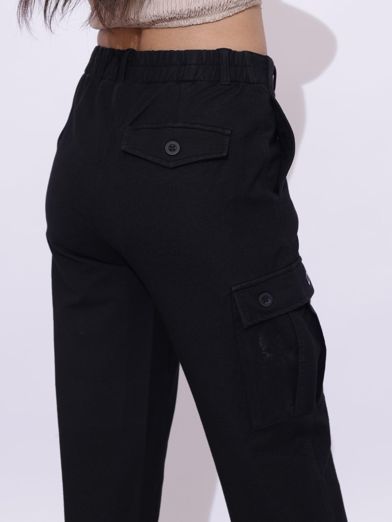 Black denim cargo - Denim Cargo Pants