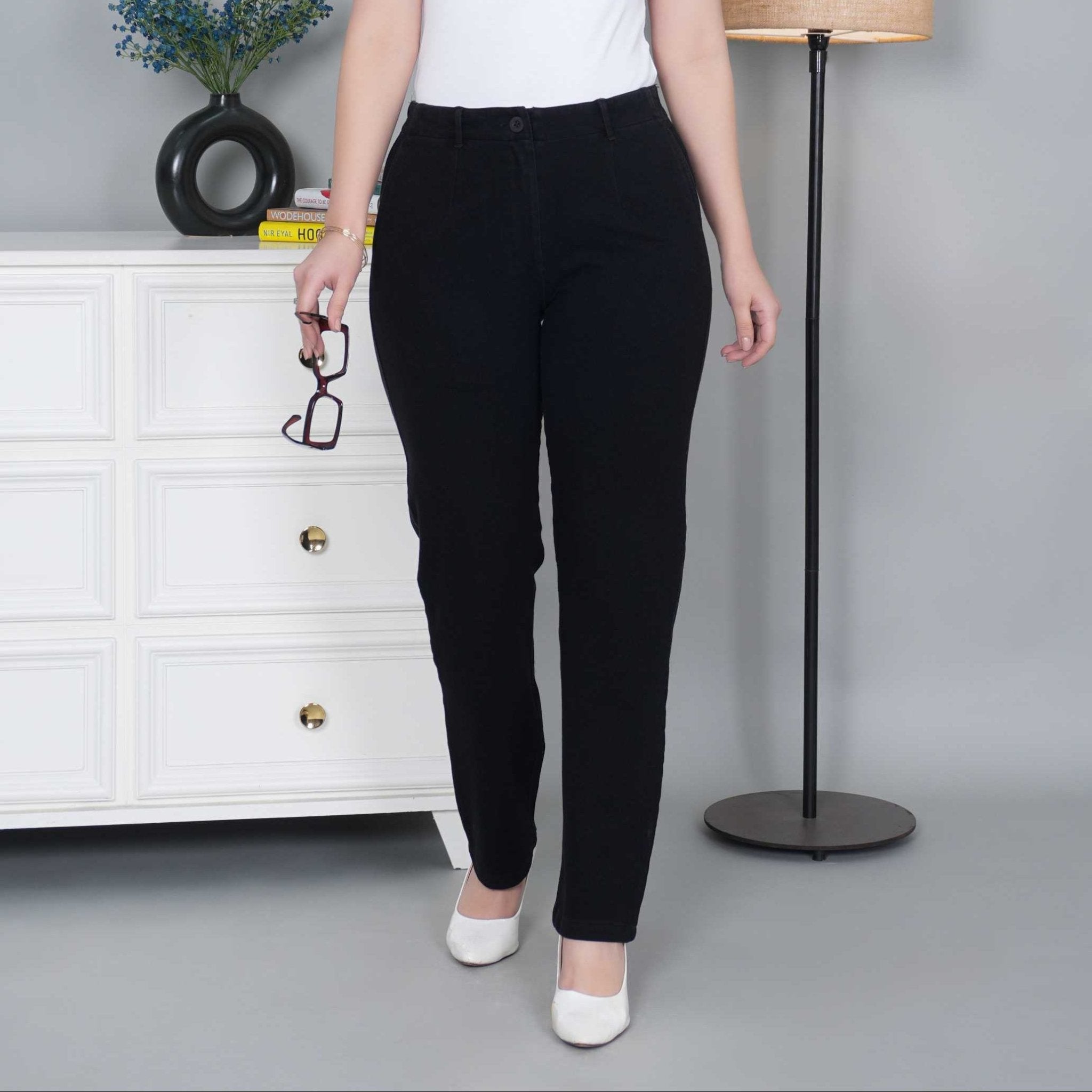 Black denim straight pant - Denim straight Pants