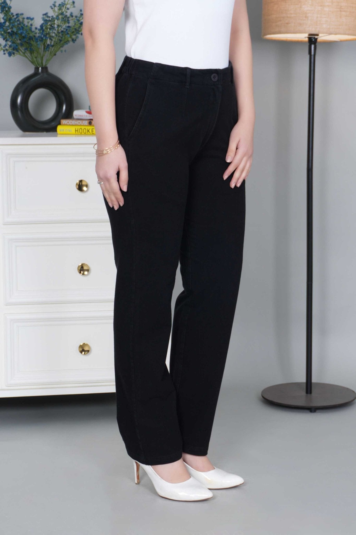 Black denim straight pant - Denim straight Pants