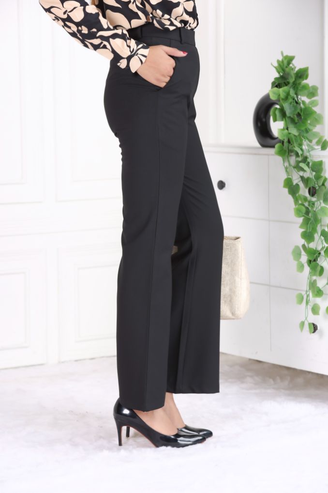 Black formal flare pants with spandex [Bootcut flare] - Formal flare pants