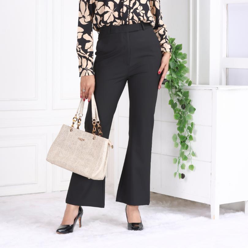 Black formal flare pants with spandex [Bootcut flare] - Formal flare pants