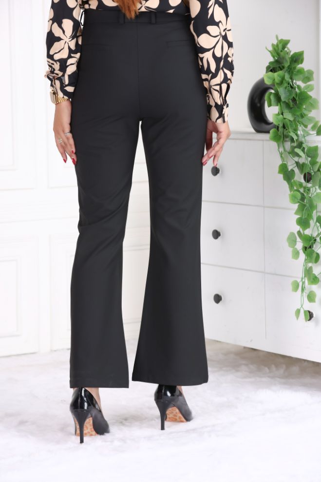 Black formal flare pants with spandex [Bootcut flare] - Formal flare pants