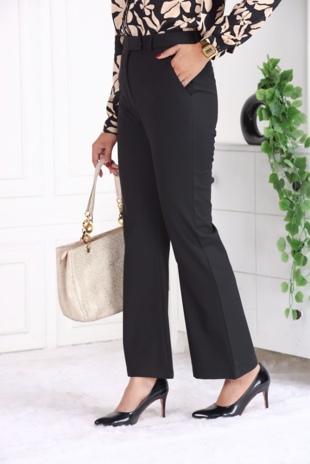 Black formal flare pants with spandex [Bootcut flare] - Formal flare pants