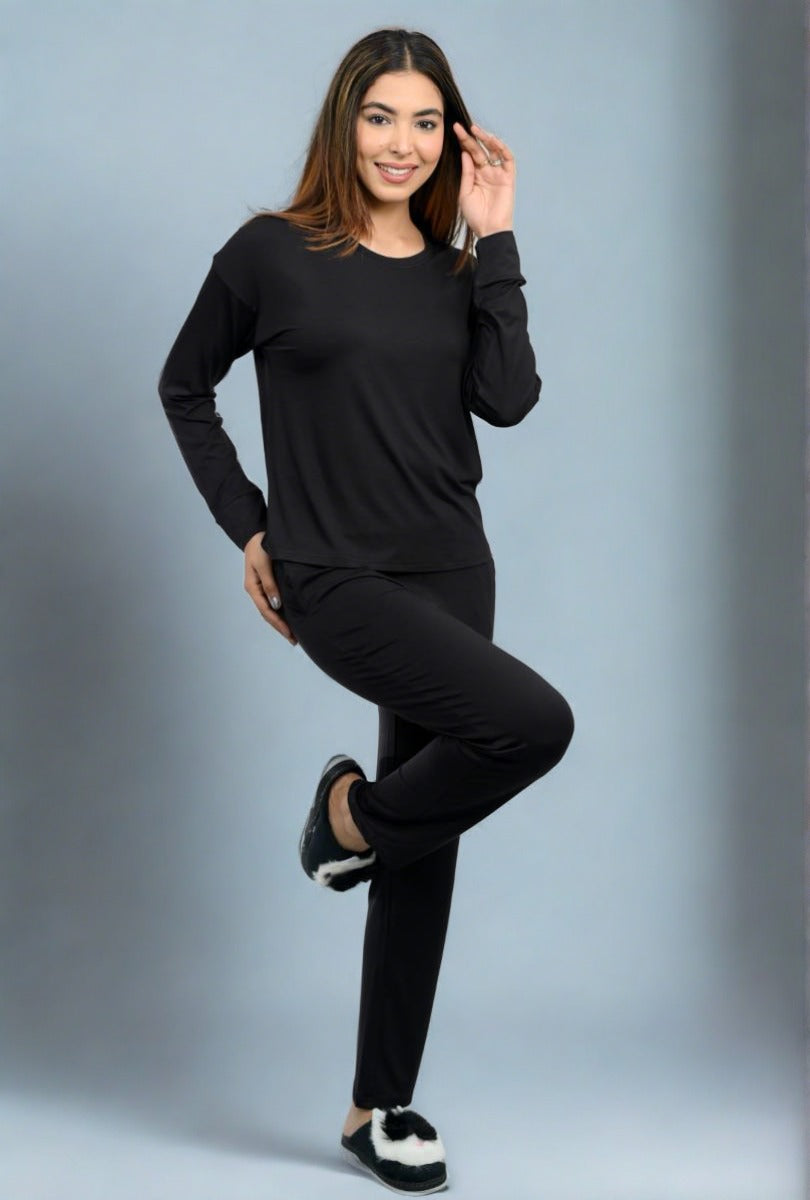 Black loungewear coordinate set -Loungewear coordinate set