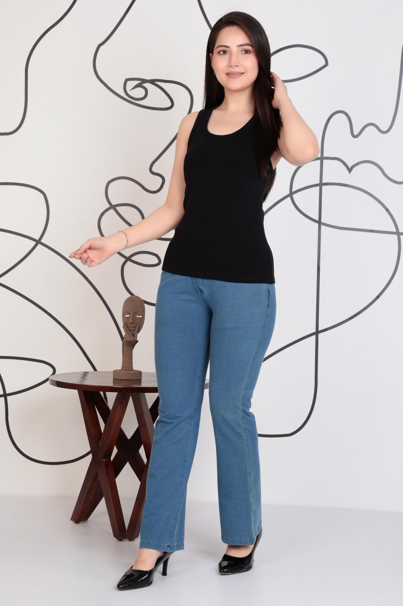 Black raser back neck tank top with pads [ 280 GSM non transparent fabric ] -Rib top
