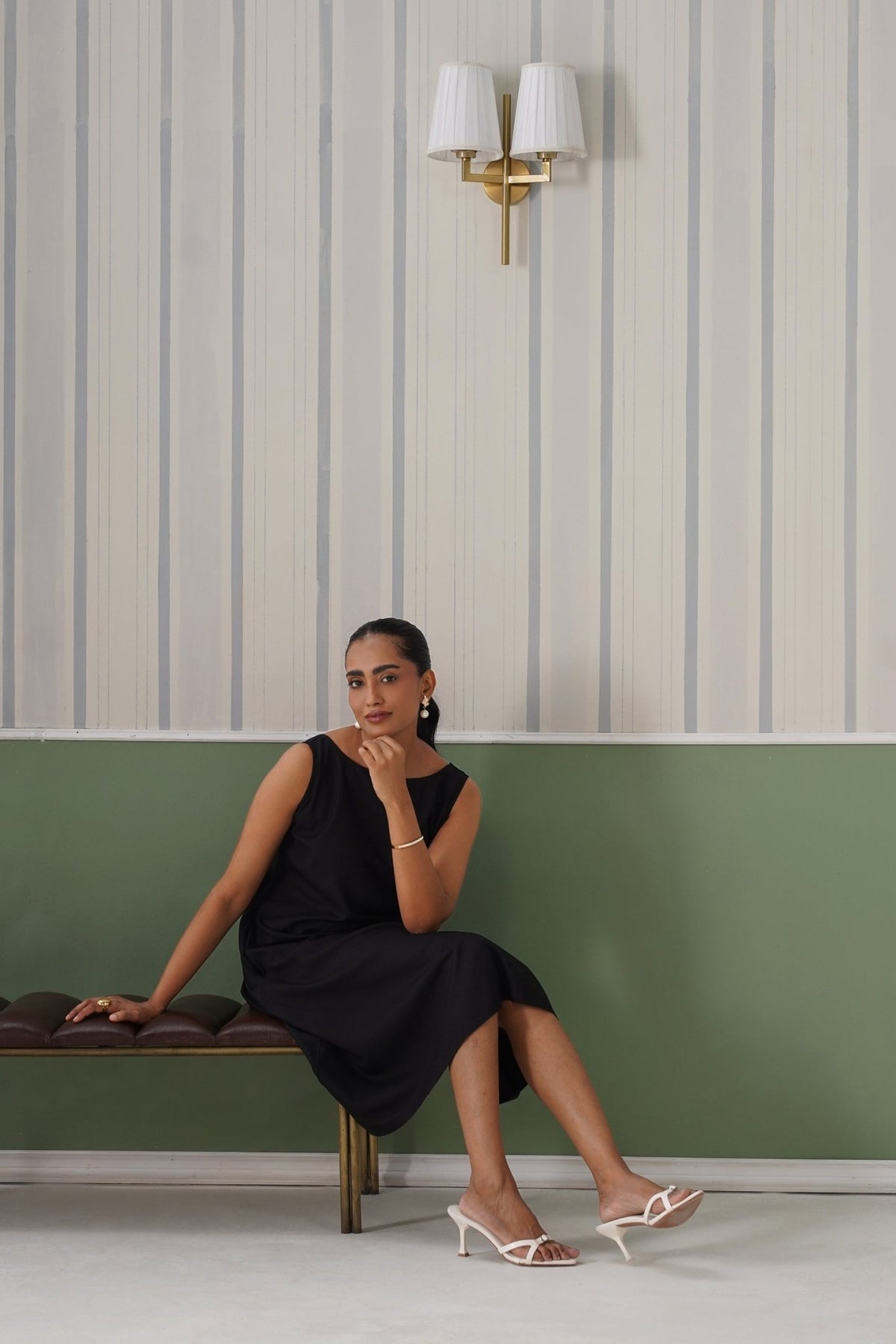 Black rayon flare dress with pocket [ Premium 100% Rayon, Liva Certified ] -Rayon flare dress with pocket