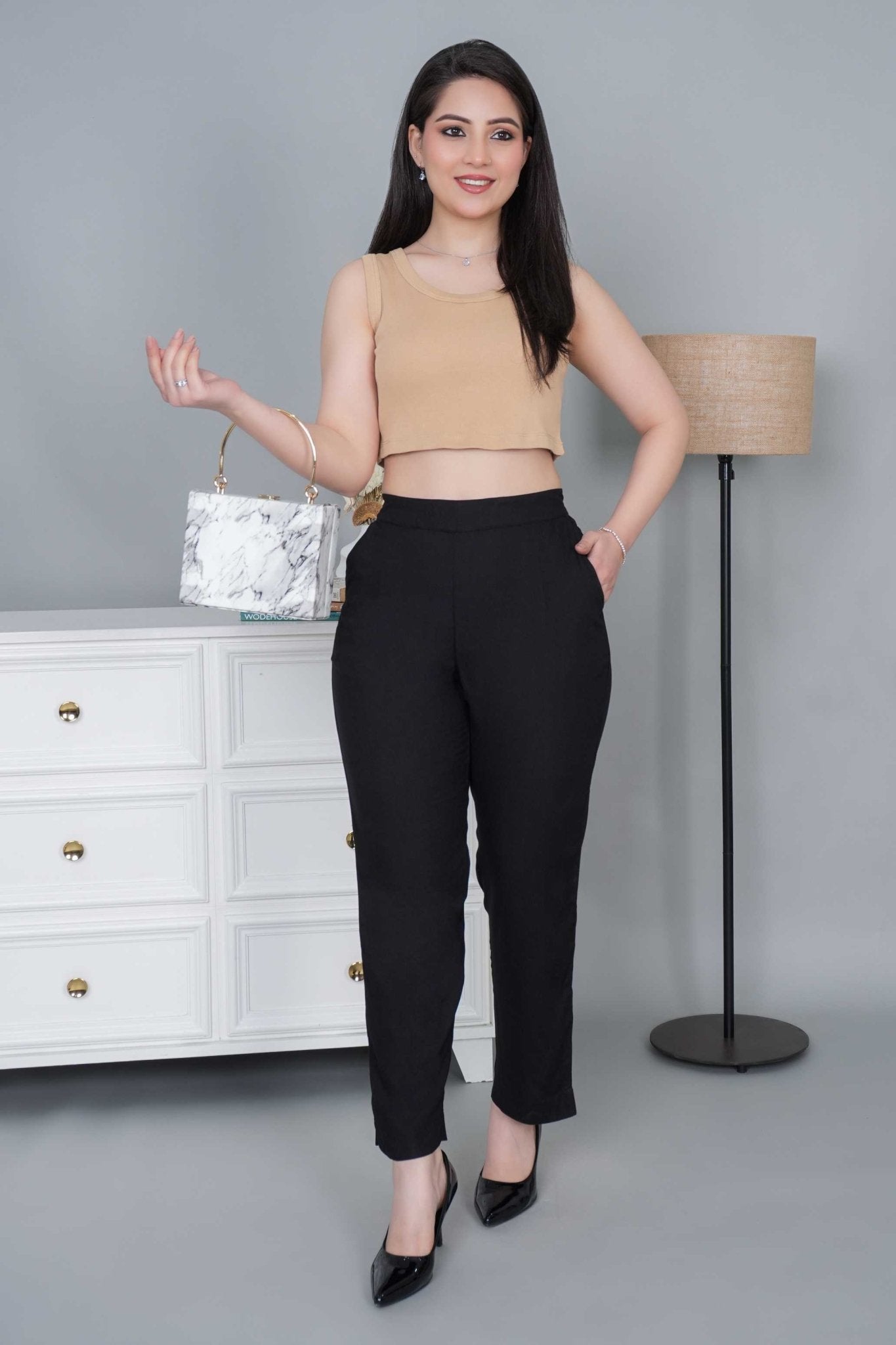 Black rayon pant [ 100% Rayon, Liva Certified ] - Rayon pants