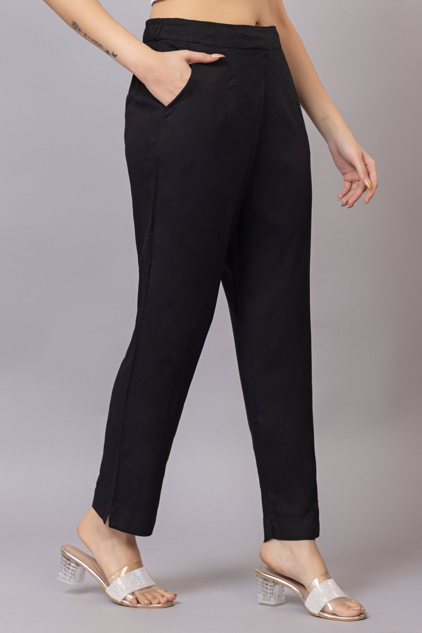 Black rayon pant [ 100% Rayon, Liva Certified ] - Rayon pants