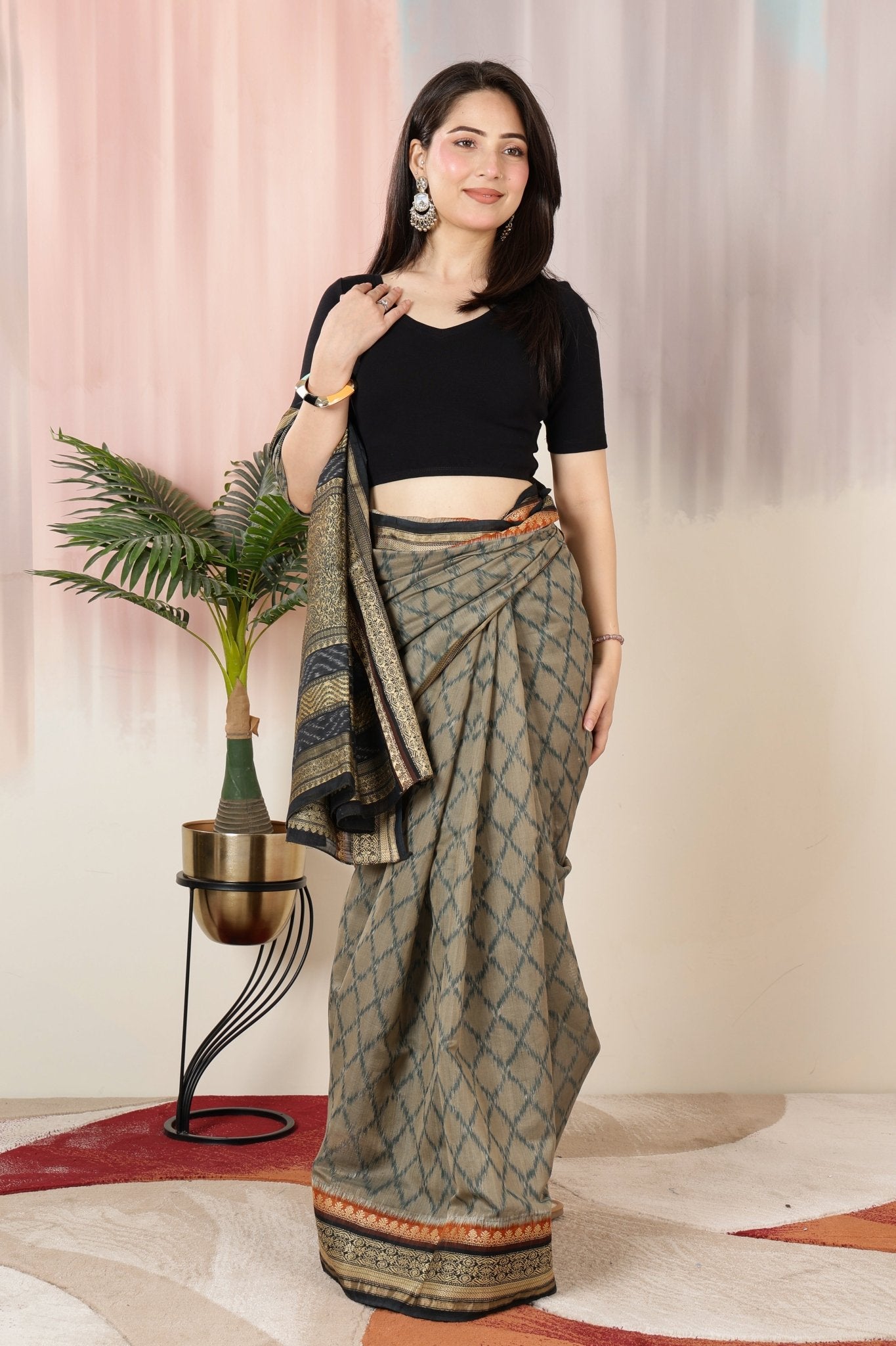 Black Rib Blouse [ 100% USA HQ Cotton, 280 GSM non transparent fabric ] -Rib blouse