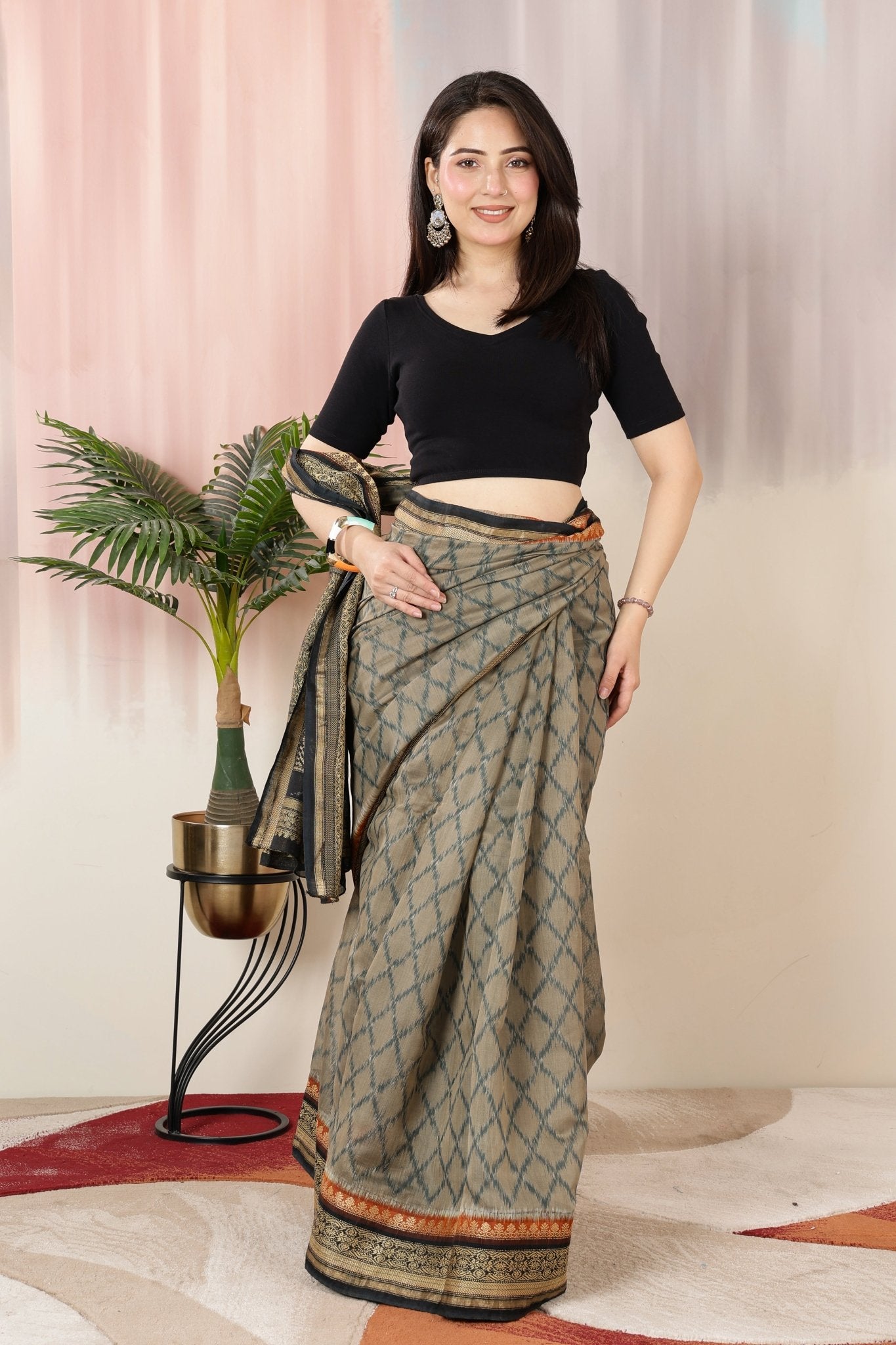 Black Rib Blouse [ 100% USA HQ Cotton, 280 GSM non transparent fabric ] -Rib blouse