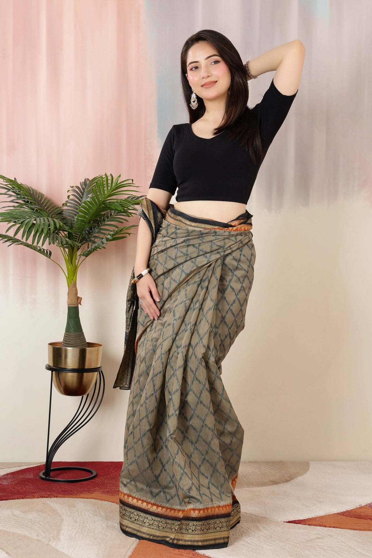 Black Rib Blouse [ 100% USA HQ Cotton, 280 GSM non transparent fabric ] -Rib blouse