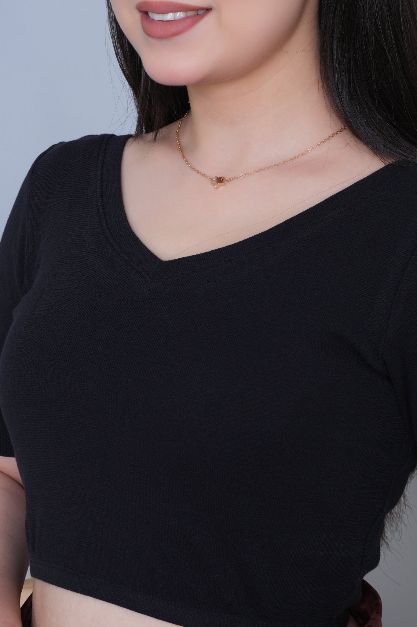 Black Rib Blouse [ 100% USA HQ Cotton, 280 GSM non transparent fabric ] - Rib blouse