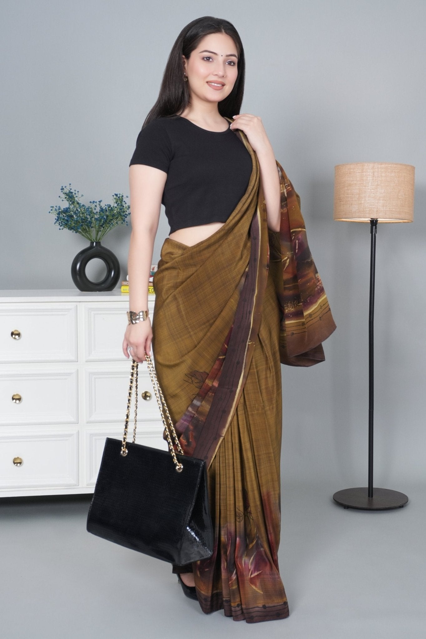 Black Rib Crop Tshirt Blouse [ 100% USA HQ Cotton, 280 GSM non transparent fabric ] - Rib crop tshirt blouse