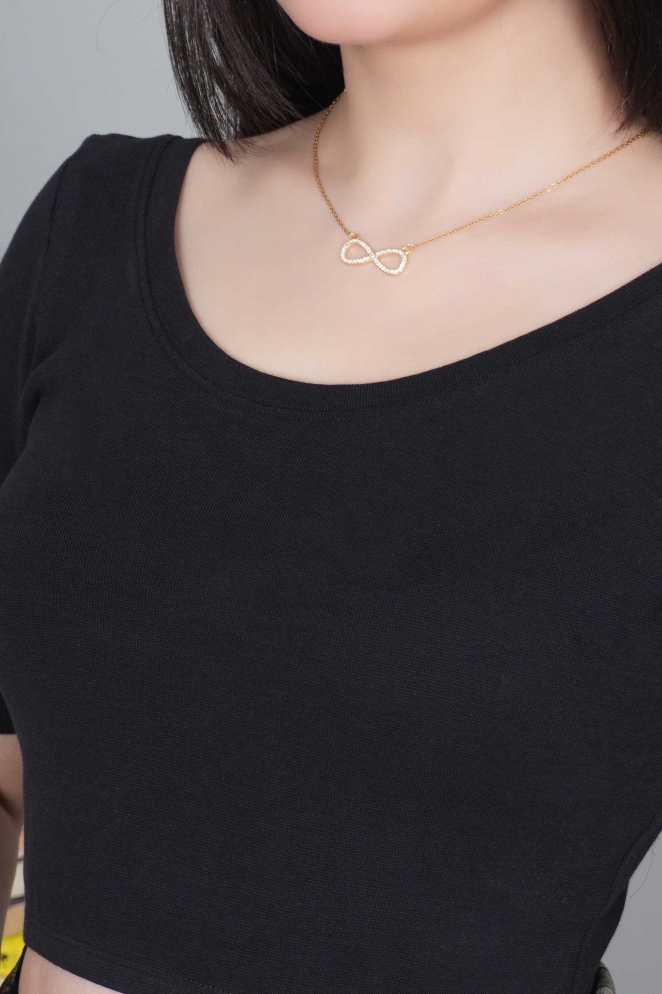 Black Rib Roundneck Half Sleeve Blouse [ 100% USA HQ Cotton, 280 GSM non transparent fabric ] - Rib blouse