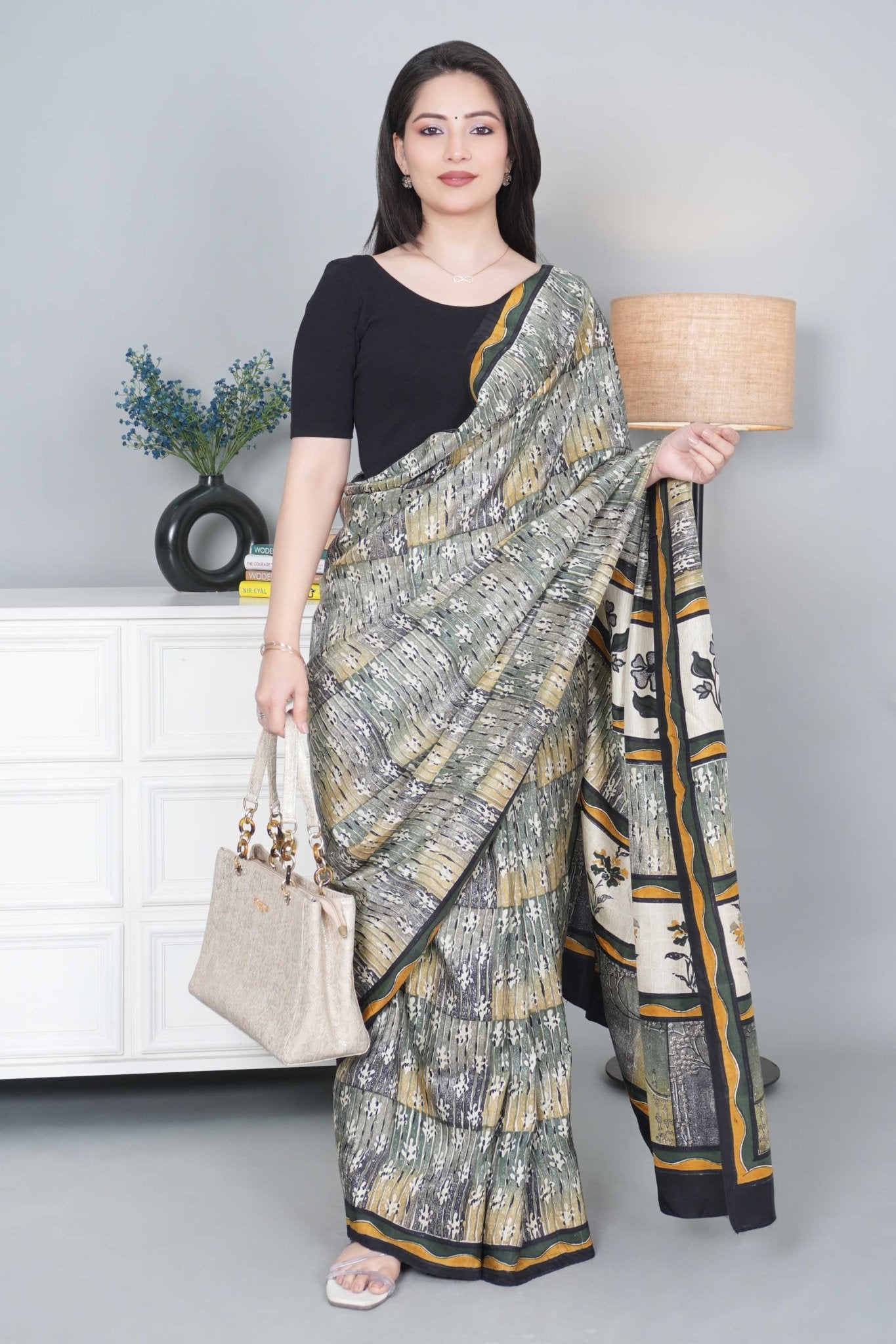 Black Rib Roundneck Half Sleeve Blouse [ 100% USA HQ Cotton, 280 GSM non transparent fabric ] - Rib blouse