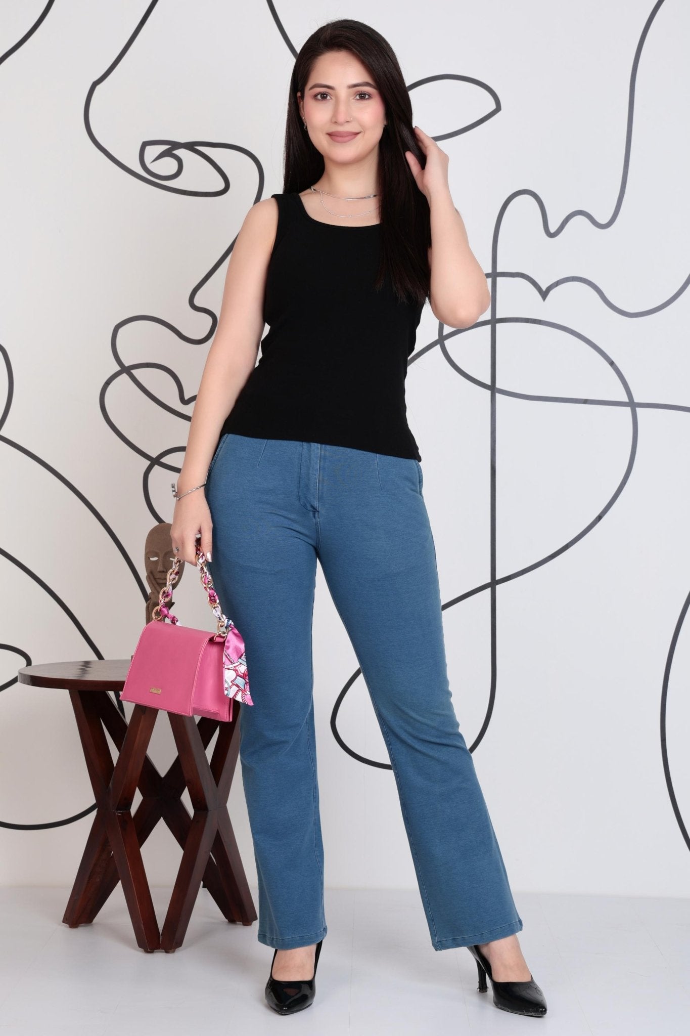 Black square neck tank top [ 280 GSM non transparent fabric ] -Rib top