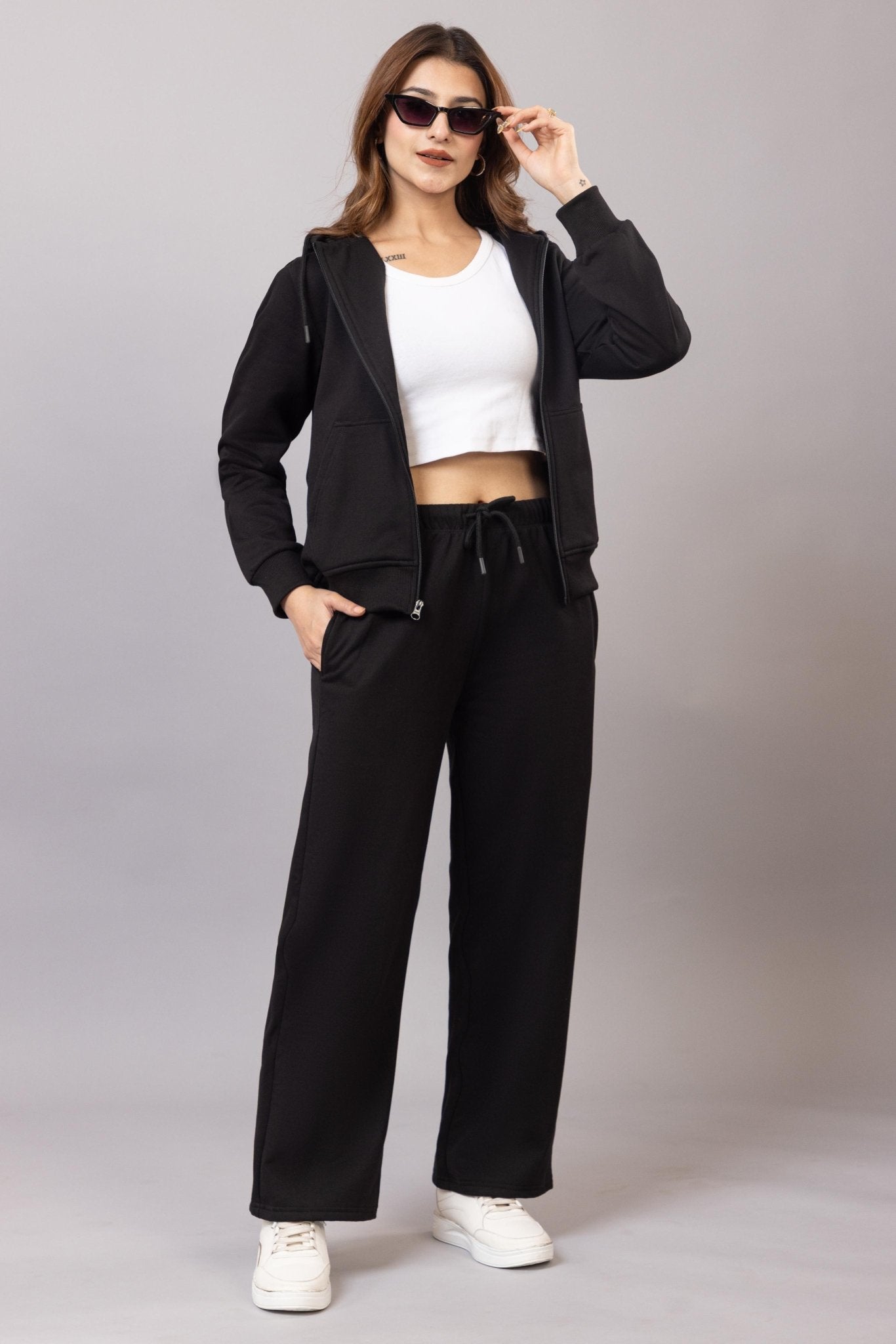 Black winter warm flare pants. - Winter flare pant