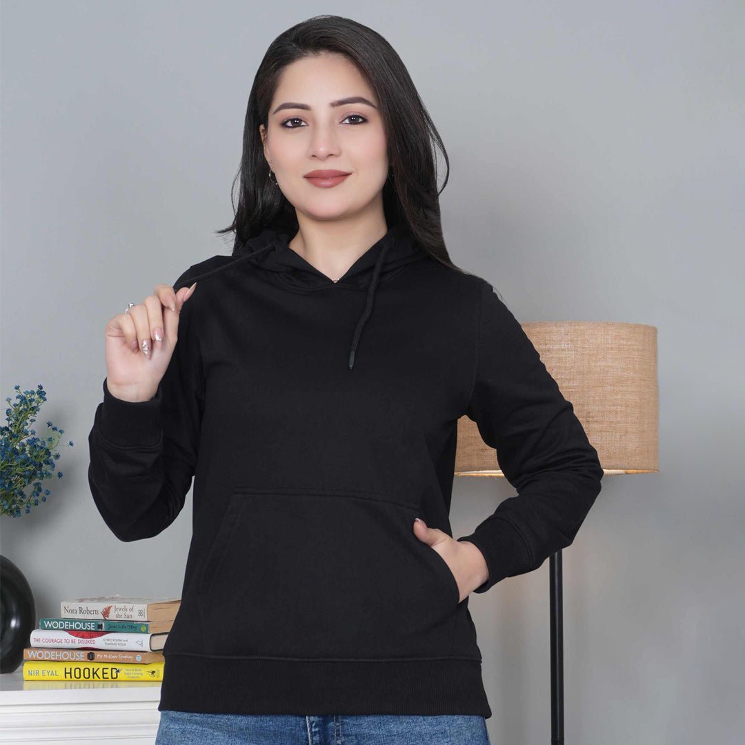 Black winter warm hoodies without zip with ultimate comfort - Winter hoodies