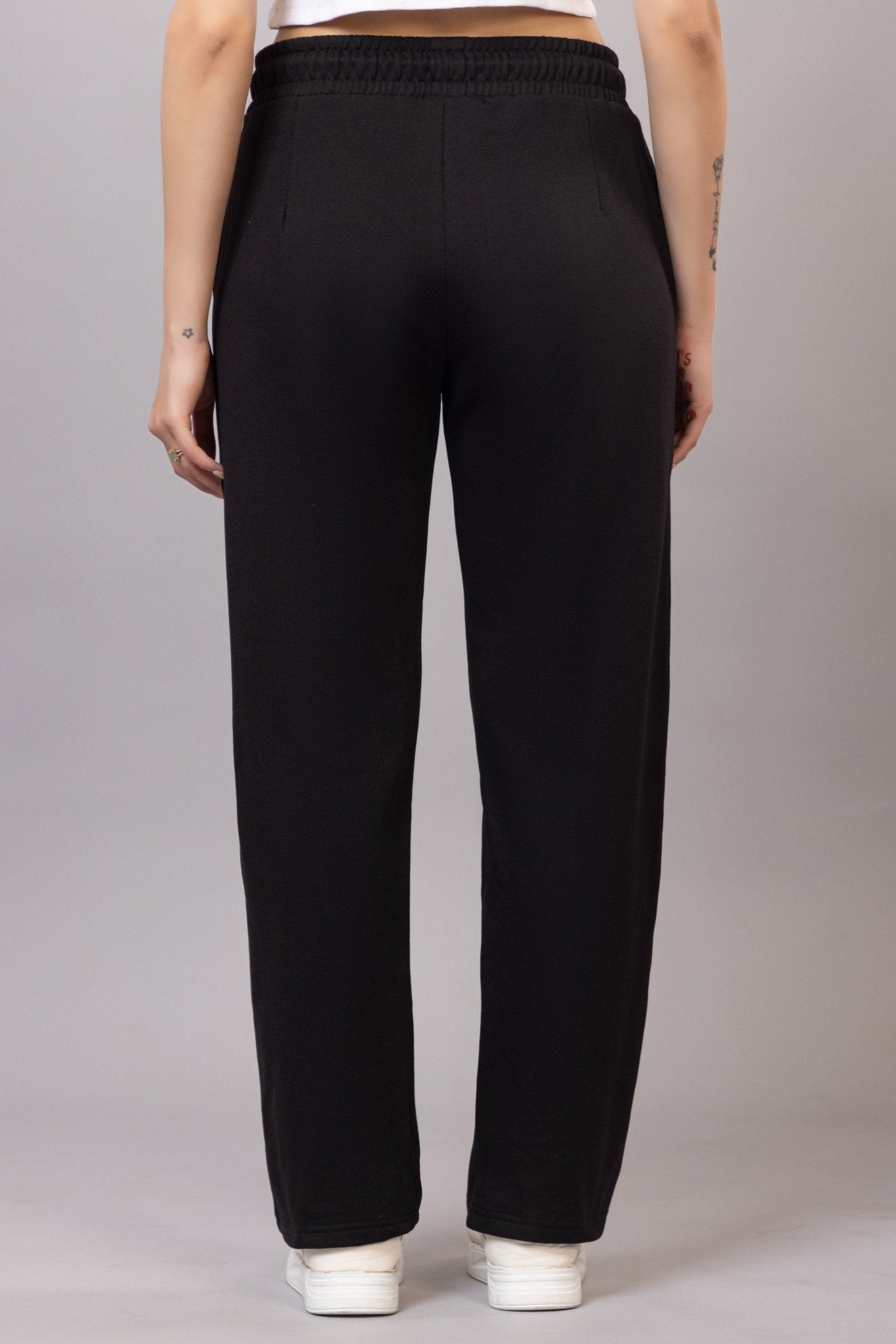 Black winter warm straight fit pants - Winter straight pant