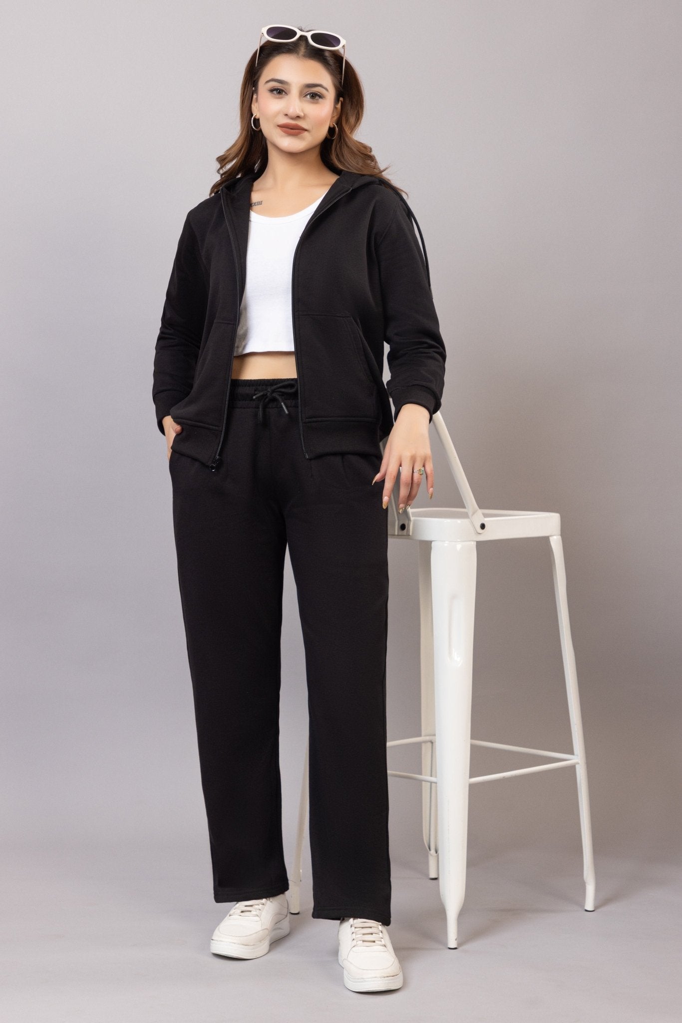 Black winter warm straight fit pants - Winter straight pant