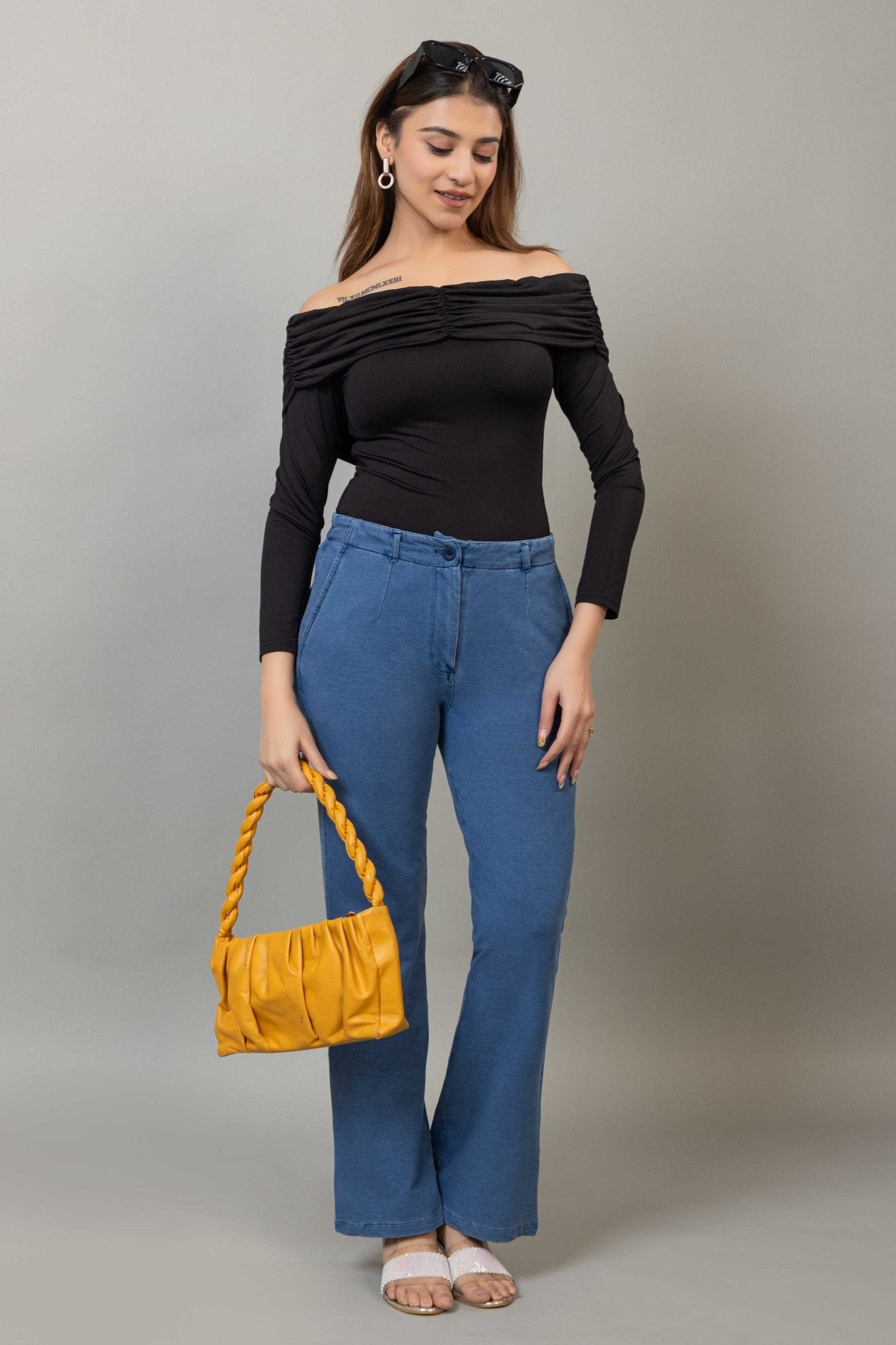 Blue denim bootcut flare pant - Denim bootcut flare pants