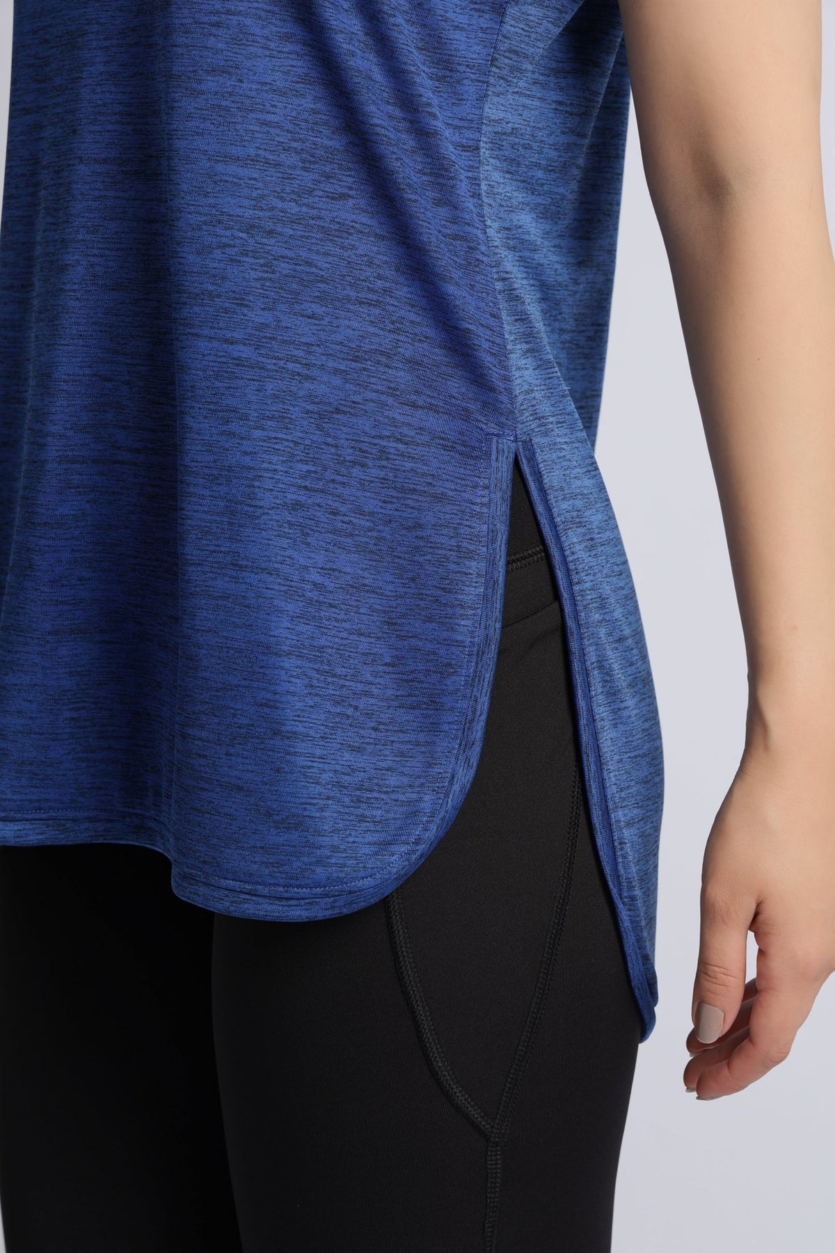 Blue melange active longline vest -Active longline vest