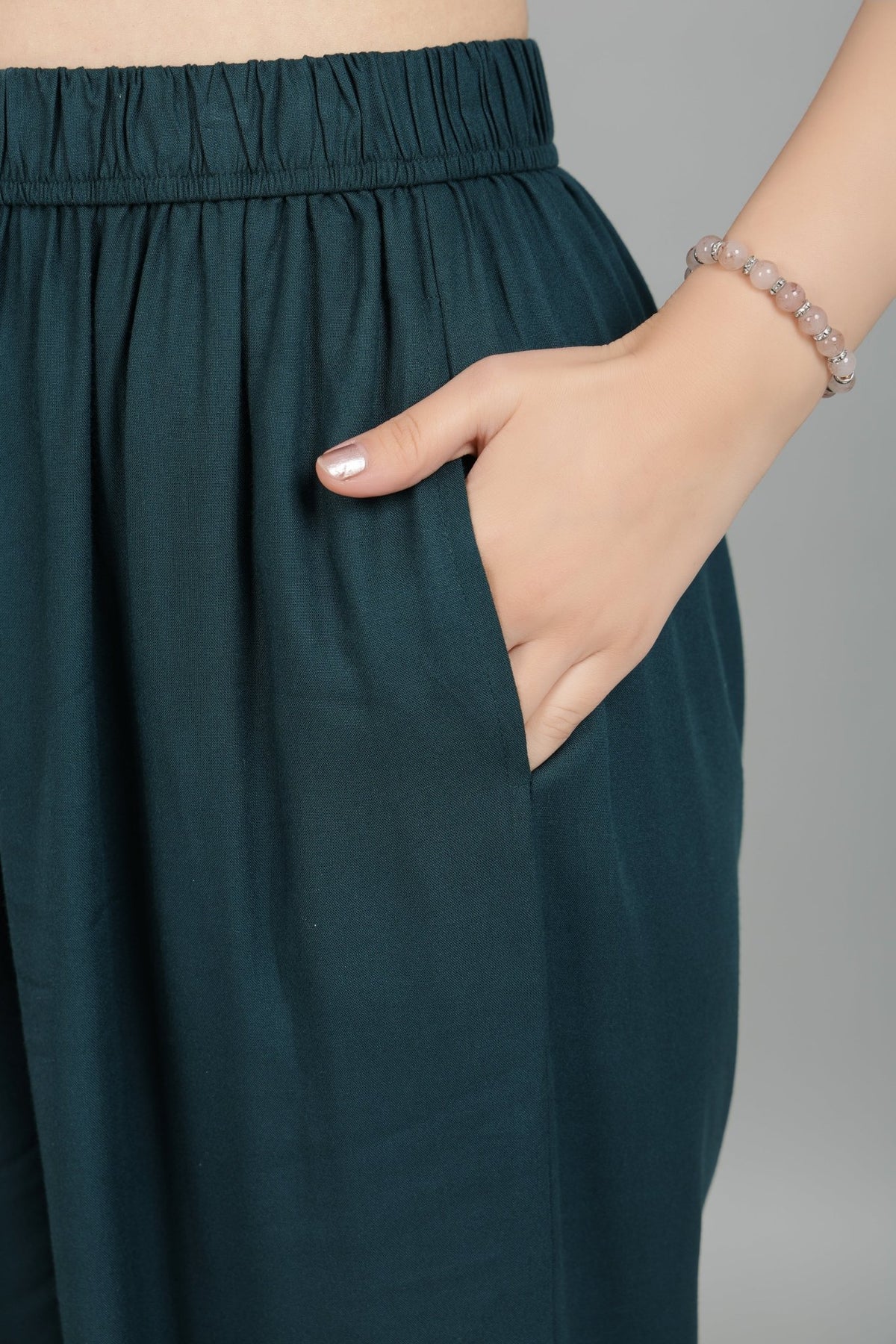 Bottle green harem pant [ 100% Rayon, Liva Certified ] -Harem pant