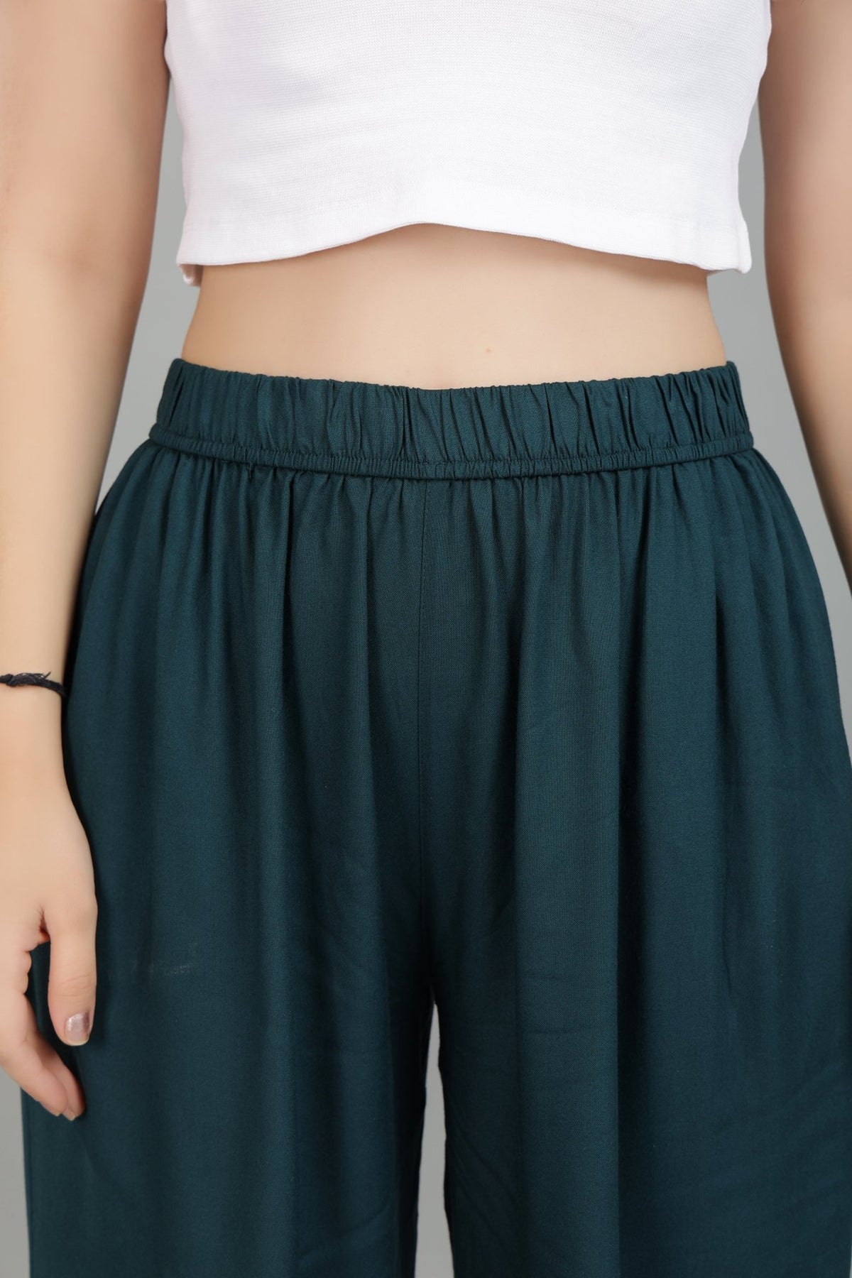 Bottle green harem pant [ 100% Rayon, Liva Certified ] -Harem pant