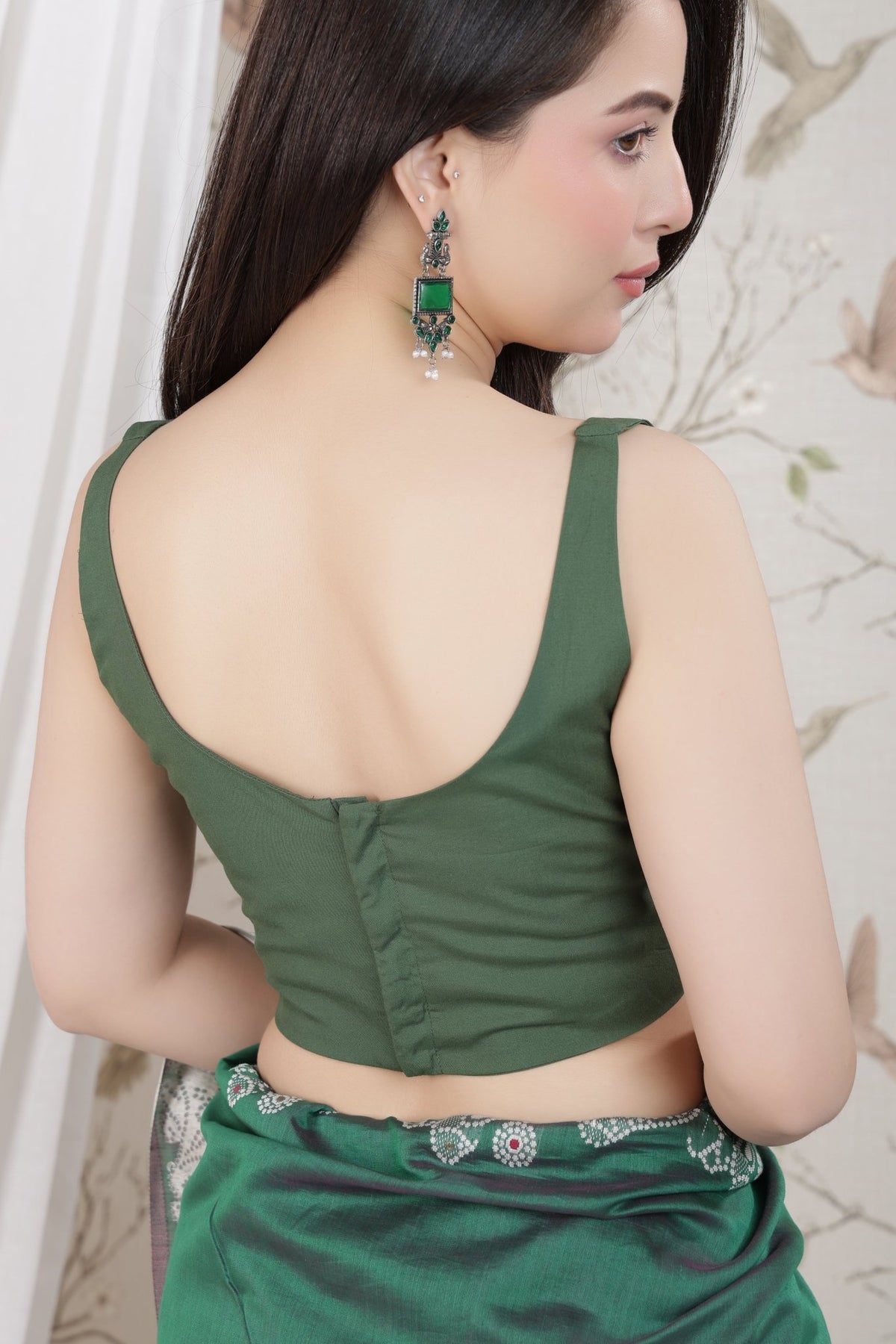 Bottle green rayon blouse [ Premium 100% Rayon, Liva Certified ] -Rayon blouse