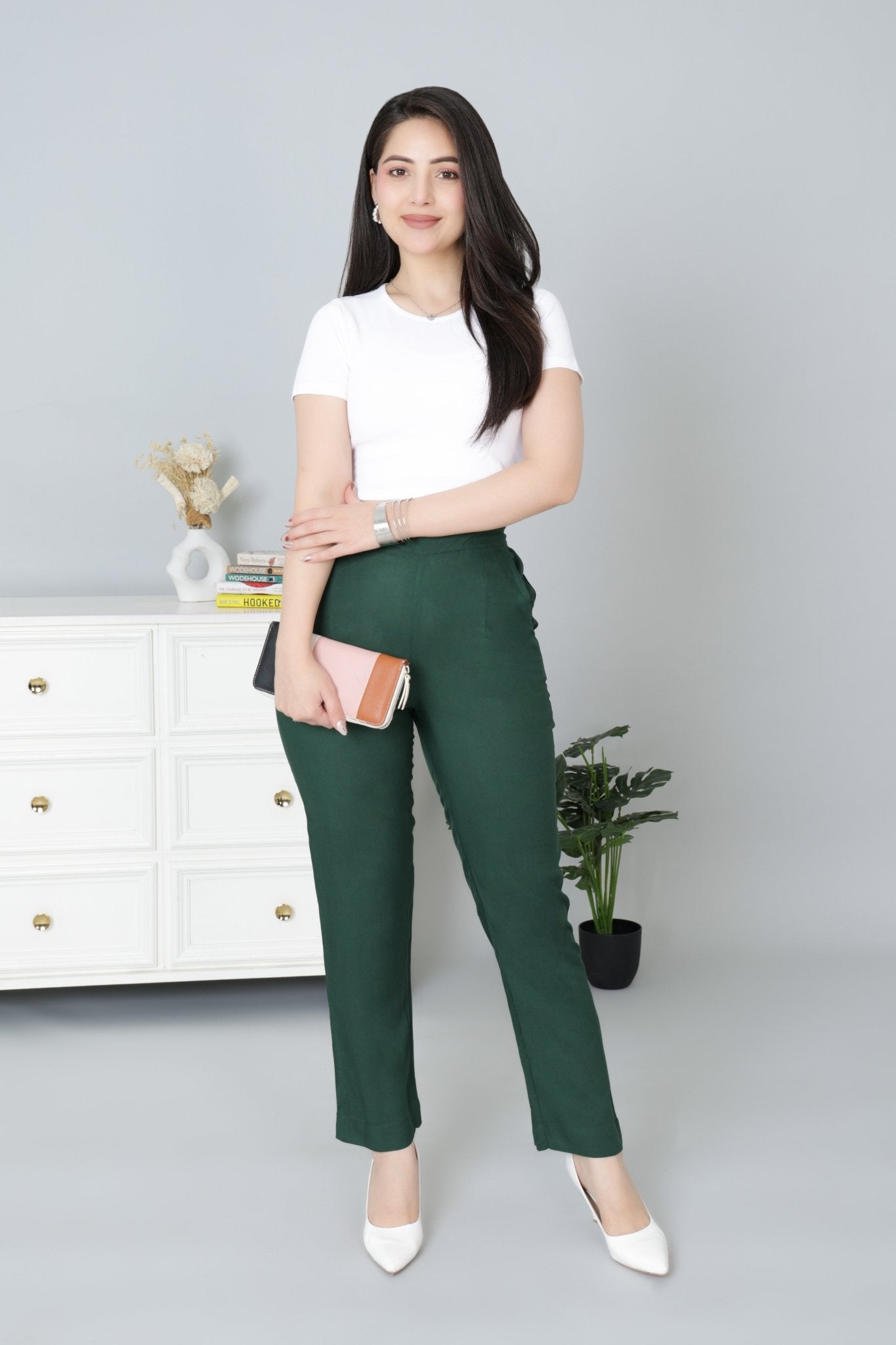 Bottle green rayon pant [ 100% Rayon, Liva Certified ] - Rayon pants