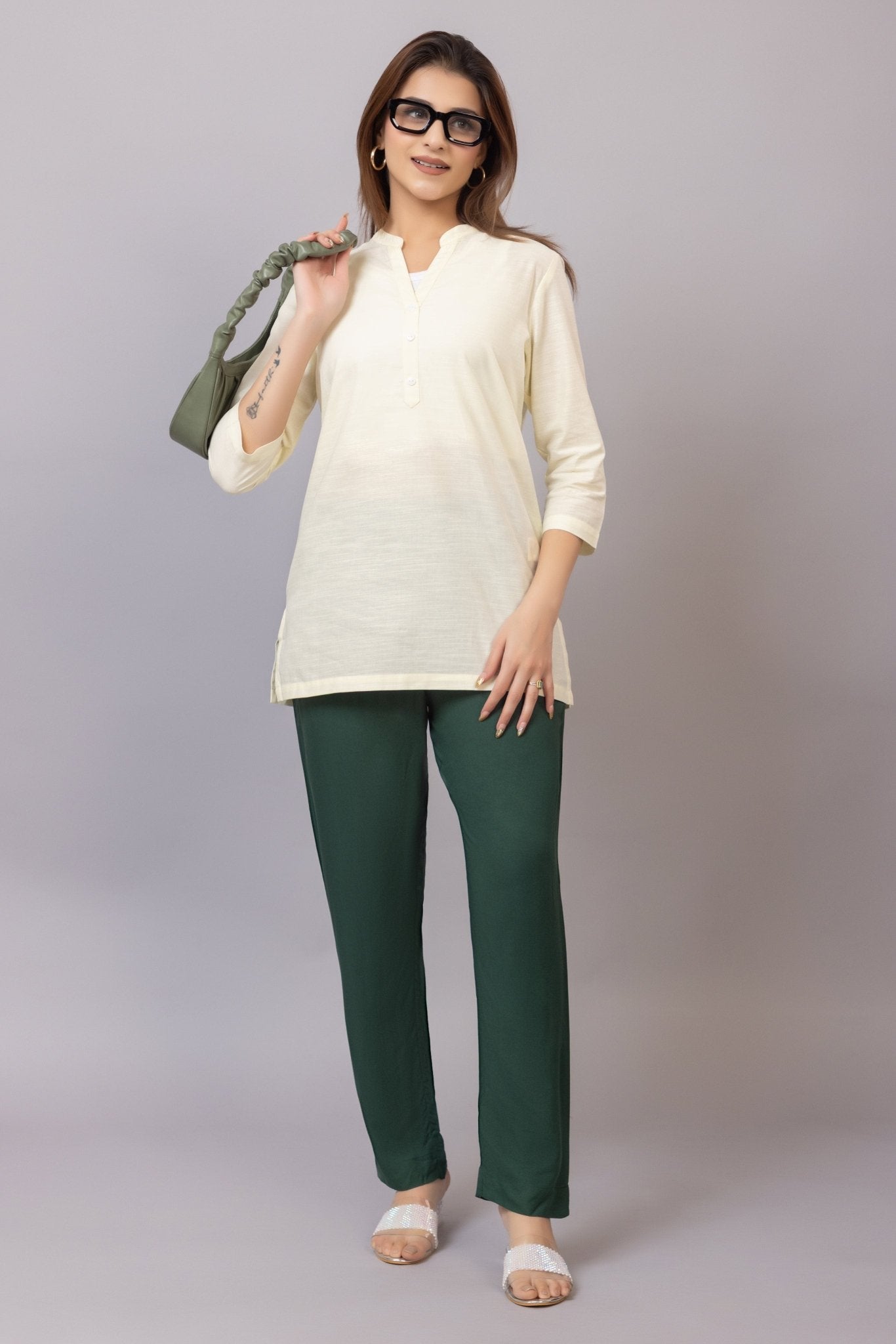 Bottle green rayon pant [ 100% Rayon, Liva Certified ] - Rayon pants