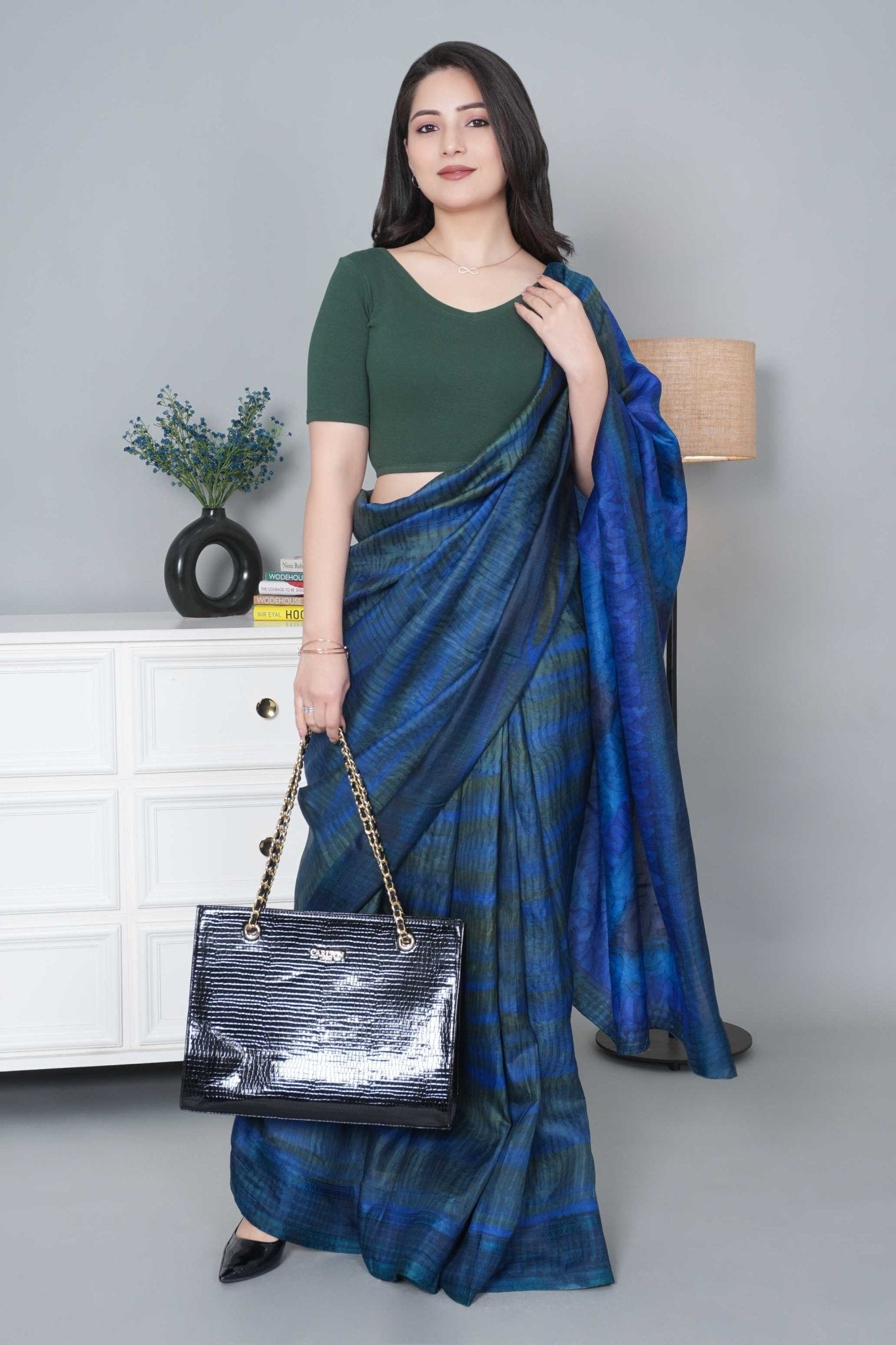 Bottle Green Rib Blouse [ 100% USA HQ Cotton, 280 GSM non transparent fabric ] - Rib blouse