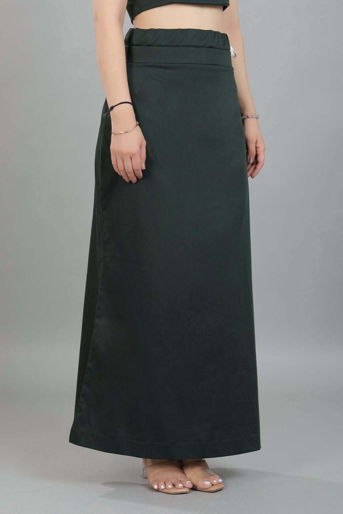 Bottle green saree shaper made from premium cotton -Saree shaper