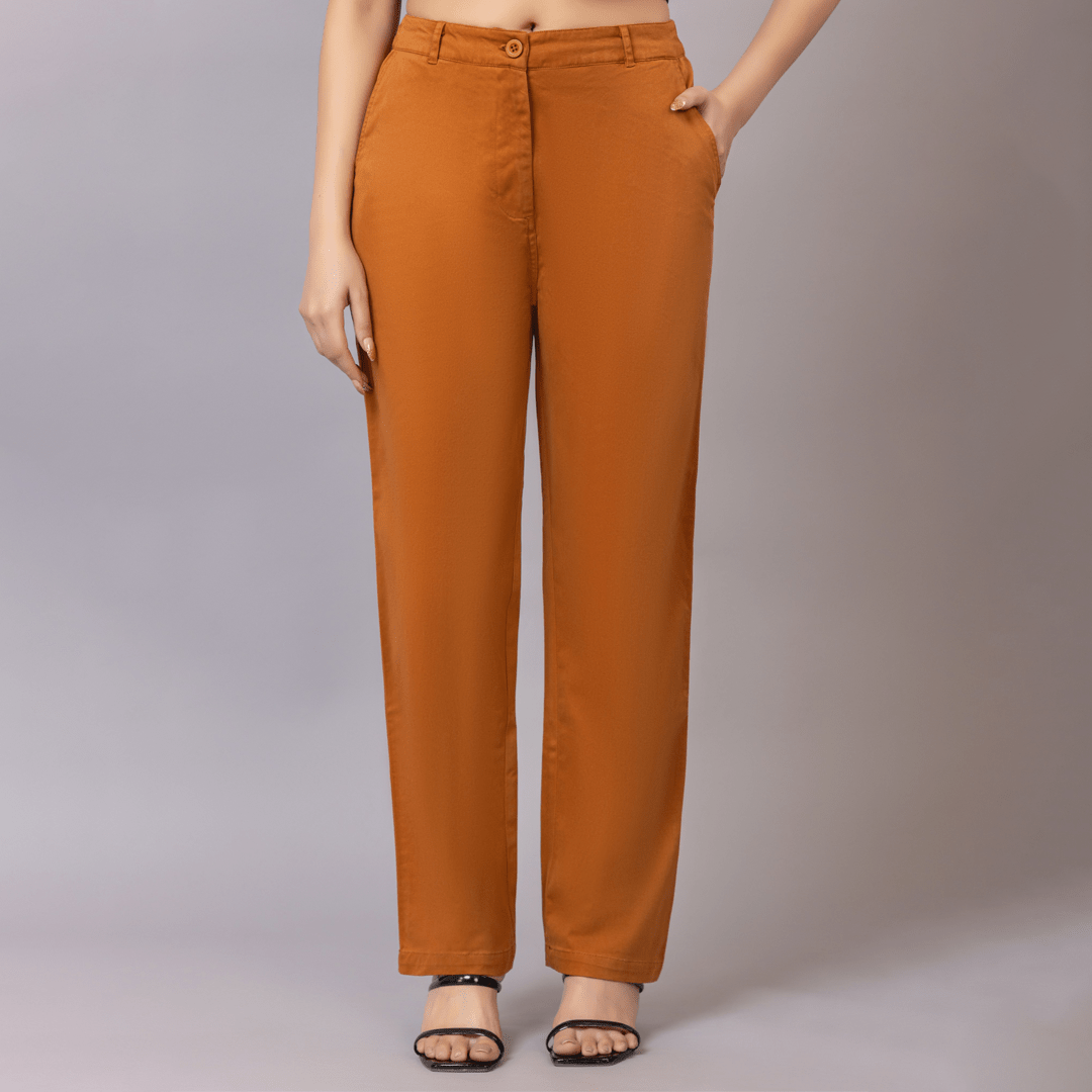 Bronze chinos pants with extra comfort. [100% USA HQ Cotton Lycra] - Chinos