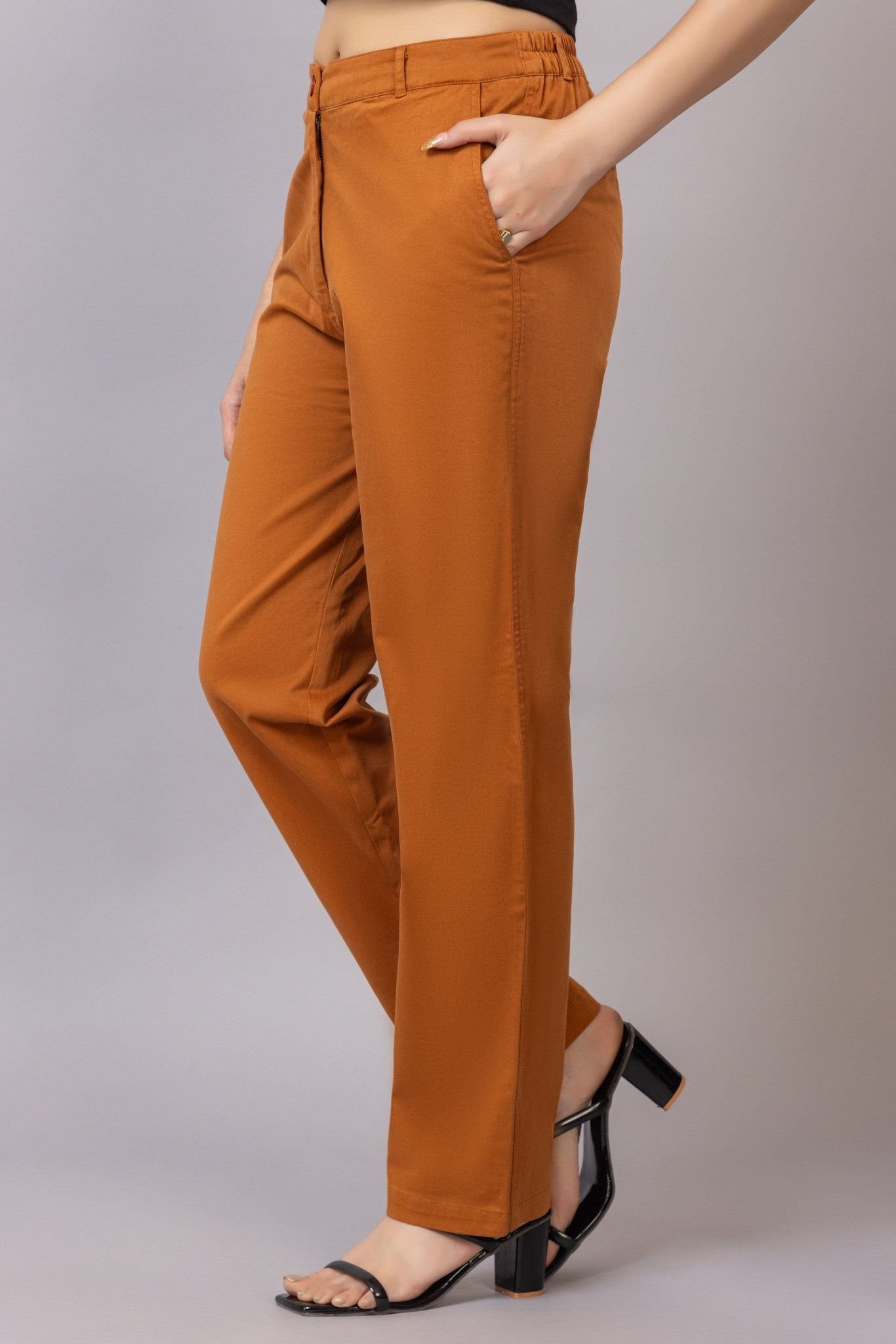 Bronze chinos pants with extra comfort. [100% USA HQ Cotton Lycra] - Chinos