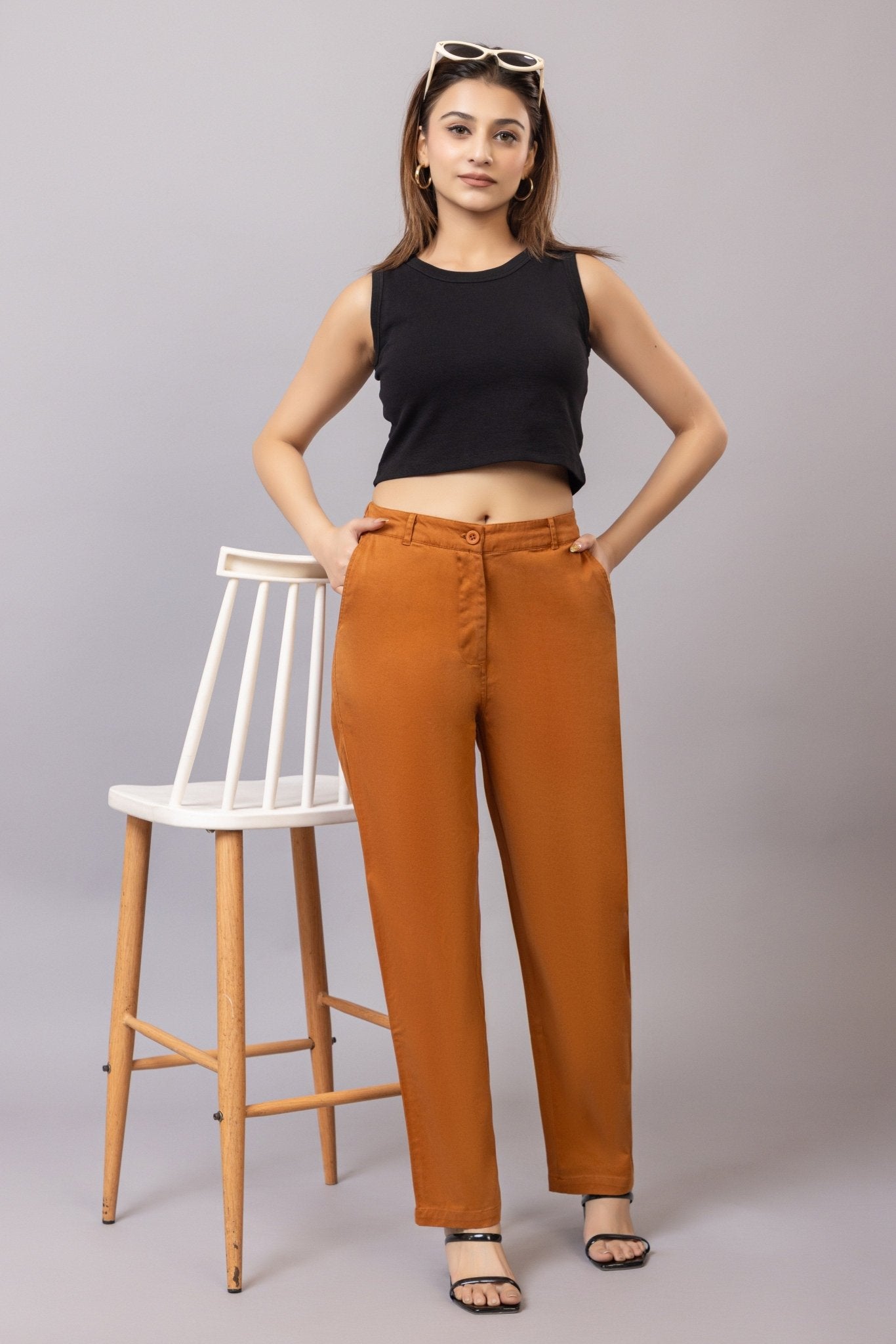 Bronze chinos pants with extra comfort. [100% USA HQ Cotton Lycra] - Chinos