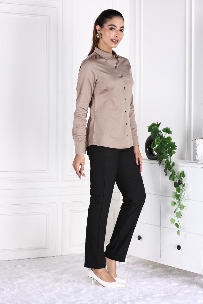 Brown Cotton Shirt - Cotton shirt