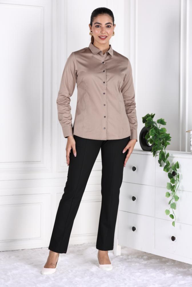 Brown Cotton Shirt - Cotton shirt